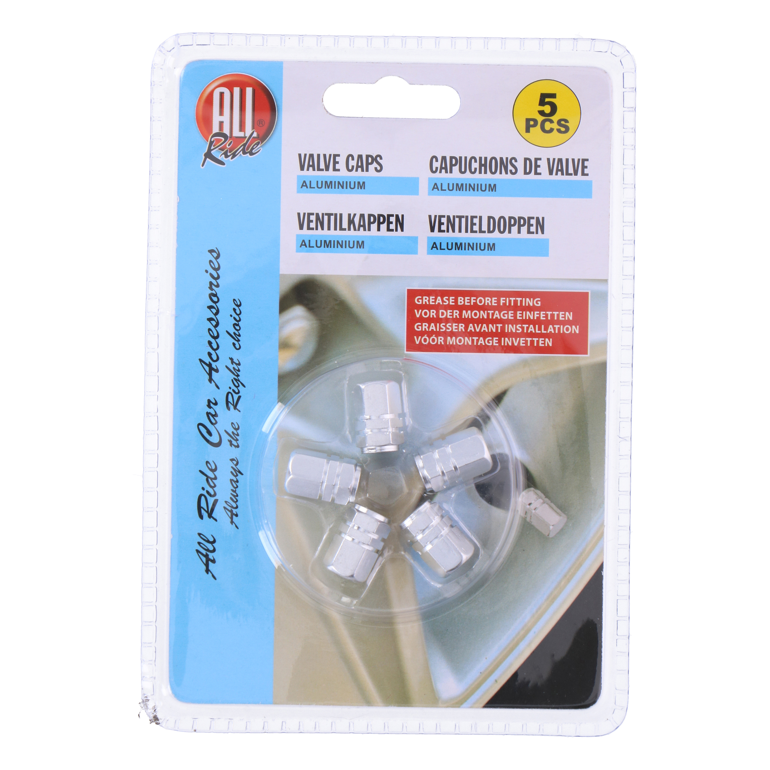 Ventilkappe Aluminium 5er Set