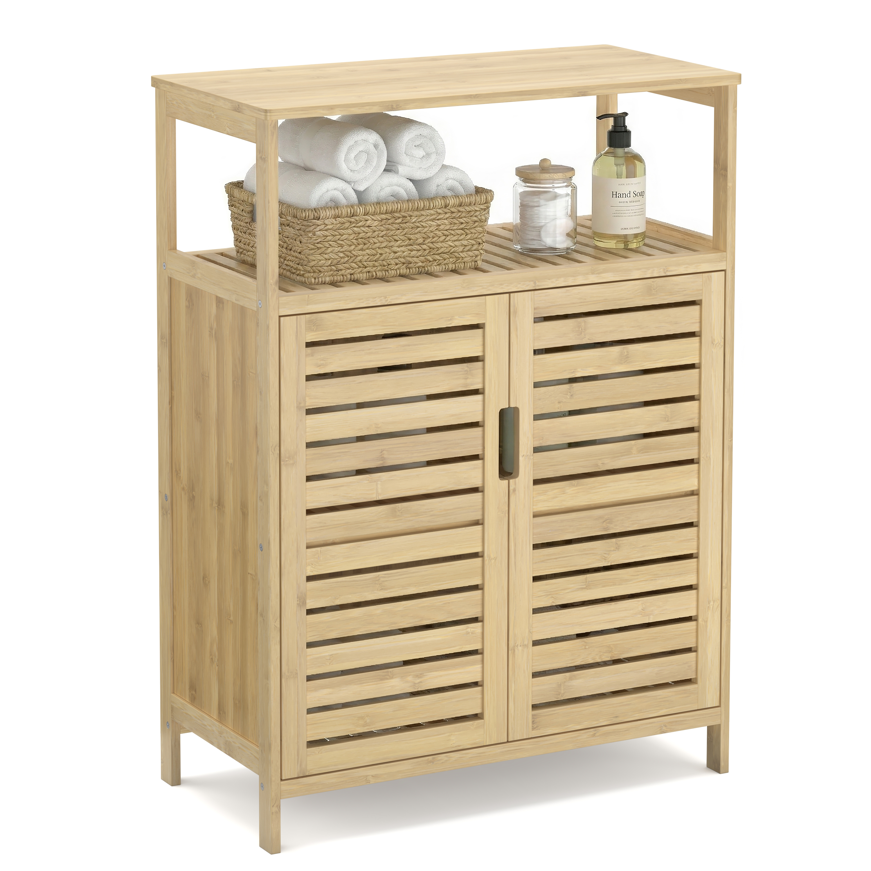 Badezimmerschrank Bambus SANOVA 60 x 30 x 81 cm natur