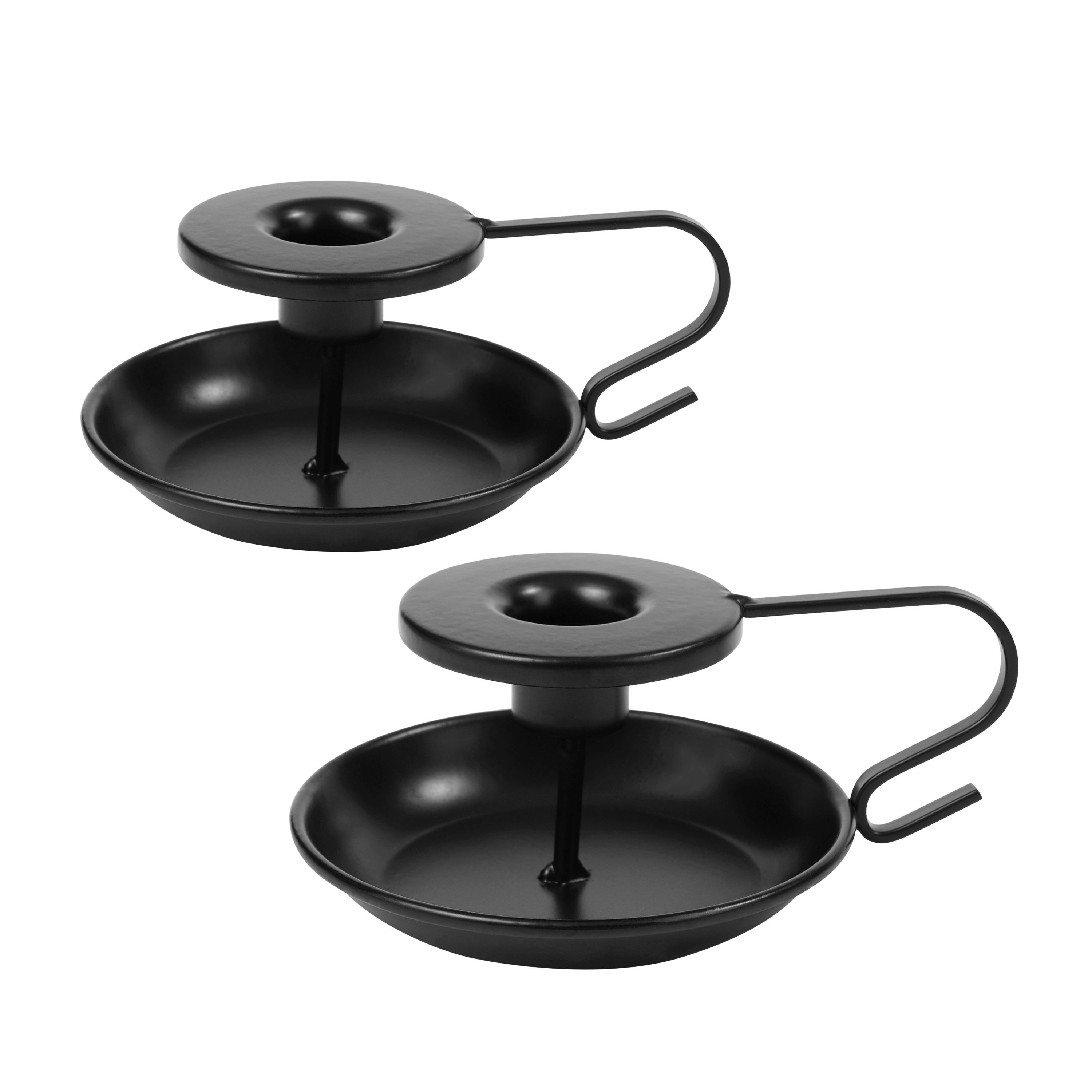Kerzenhalter Metall 6 cm 2er Set schwarz