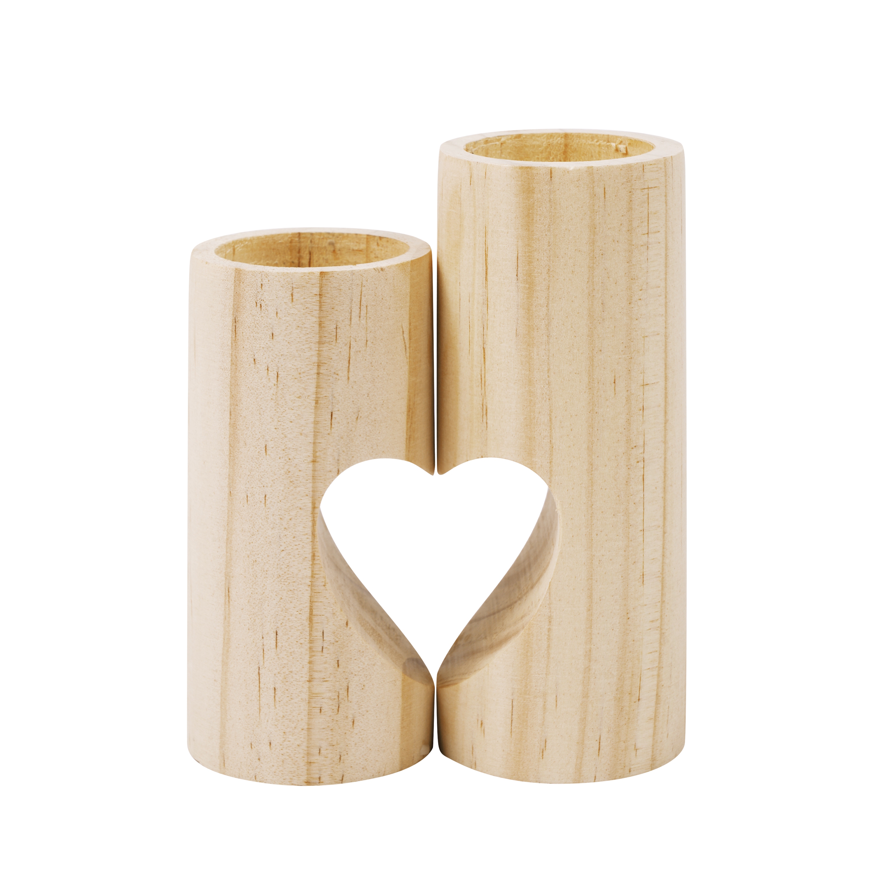 Teelichthalter Set Holz 2-teilig natur