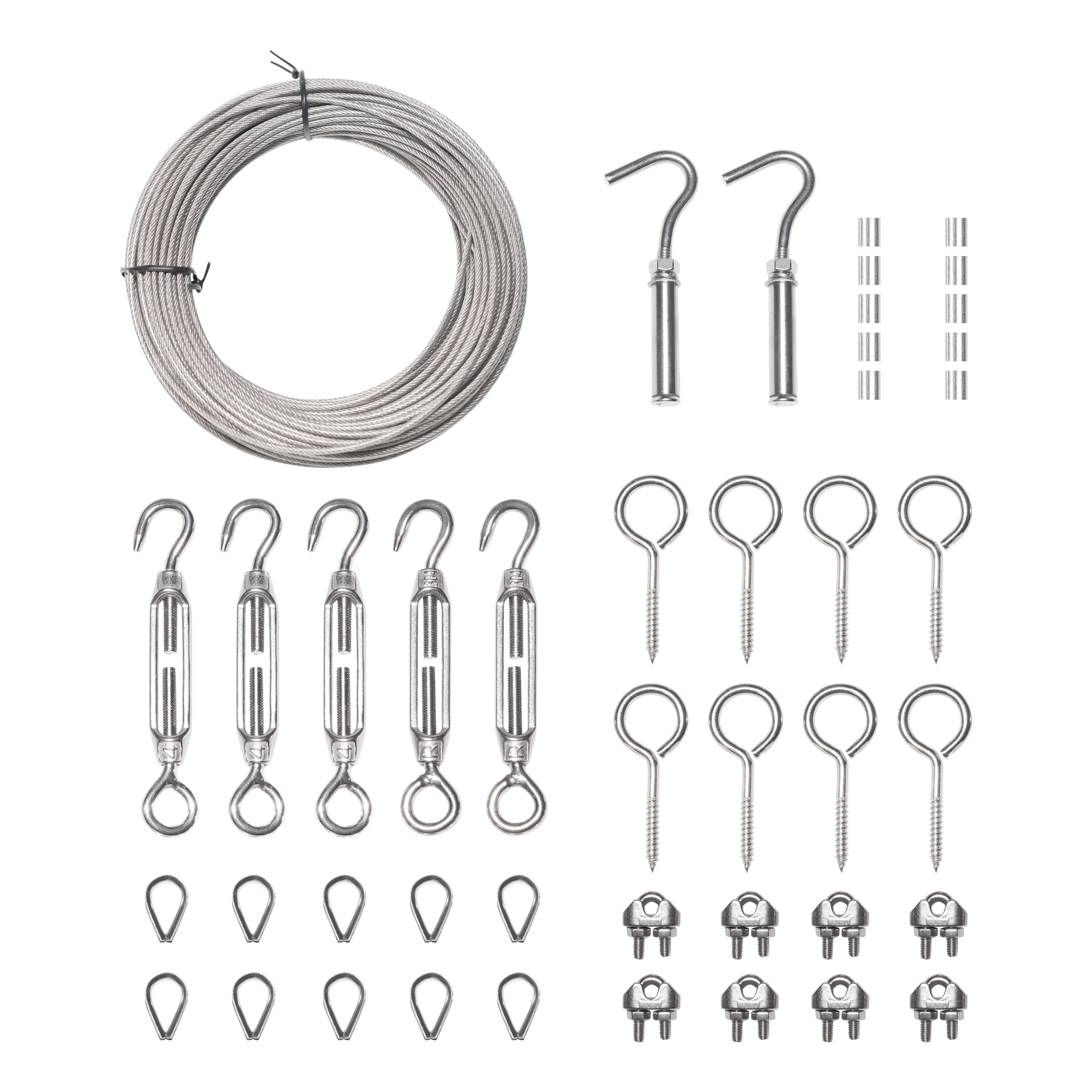 Drahtseil Edelstahl Set 44-teilig 30 m