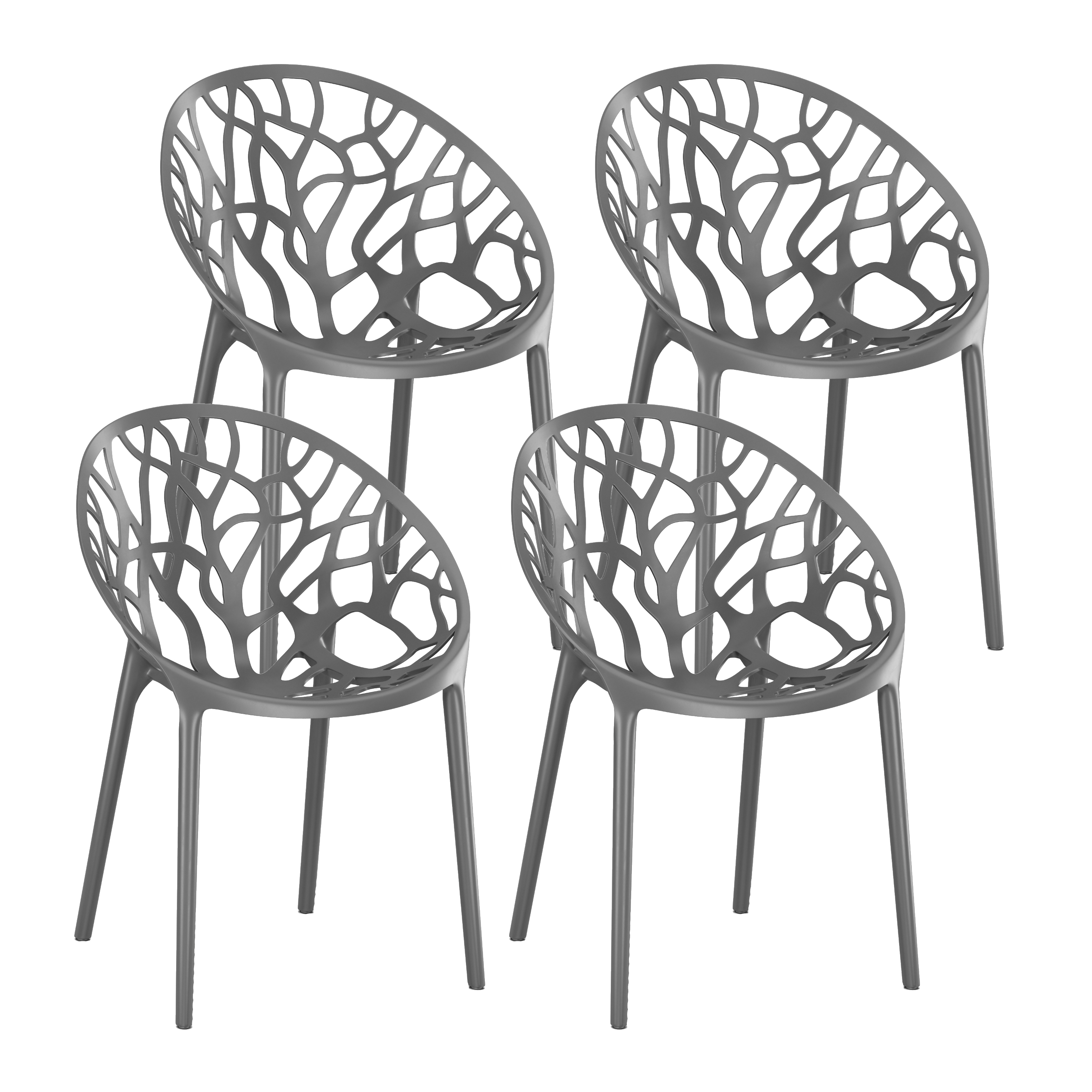 Gartenstuhl LIVA 4er Set anthrazit