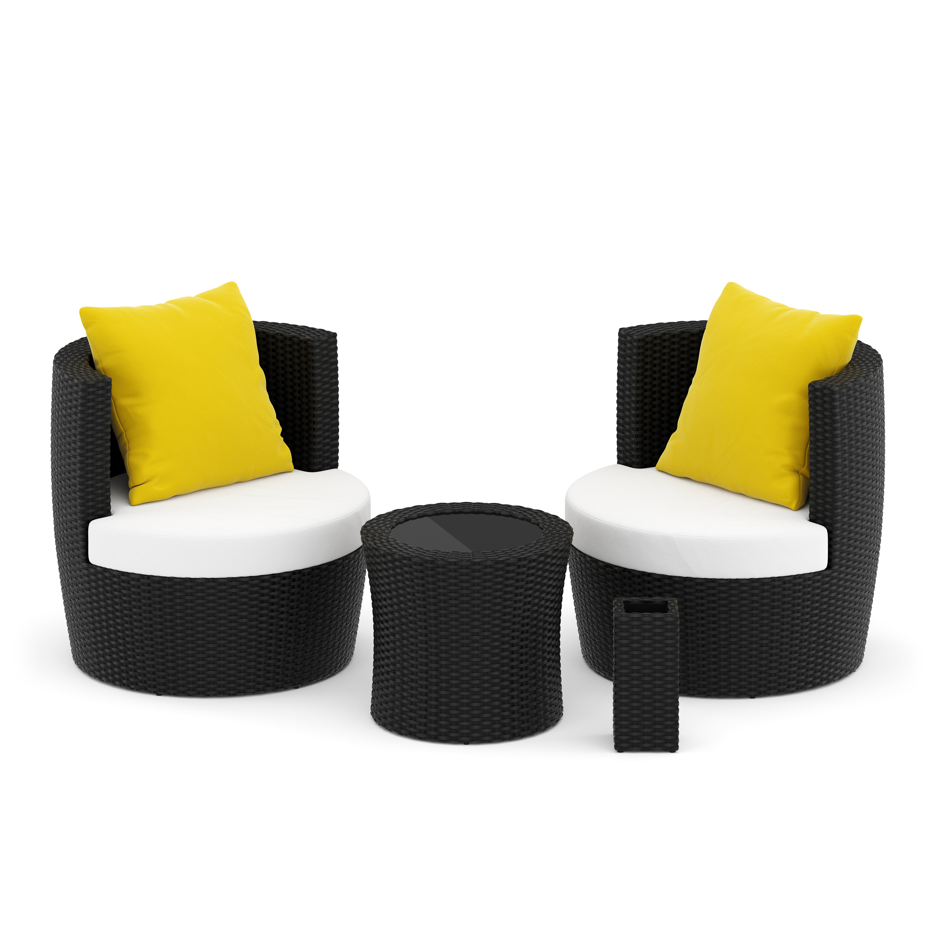 Image of Gartenmöbelset Rattan BROOKLYN stapelbar schwarz