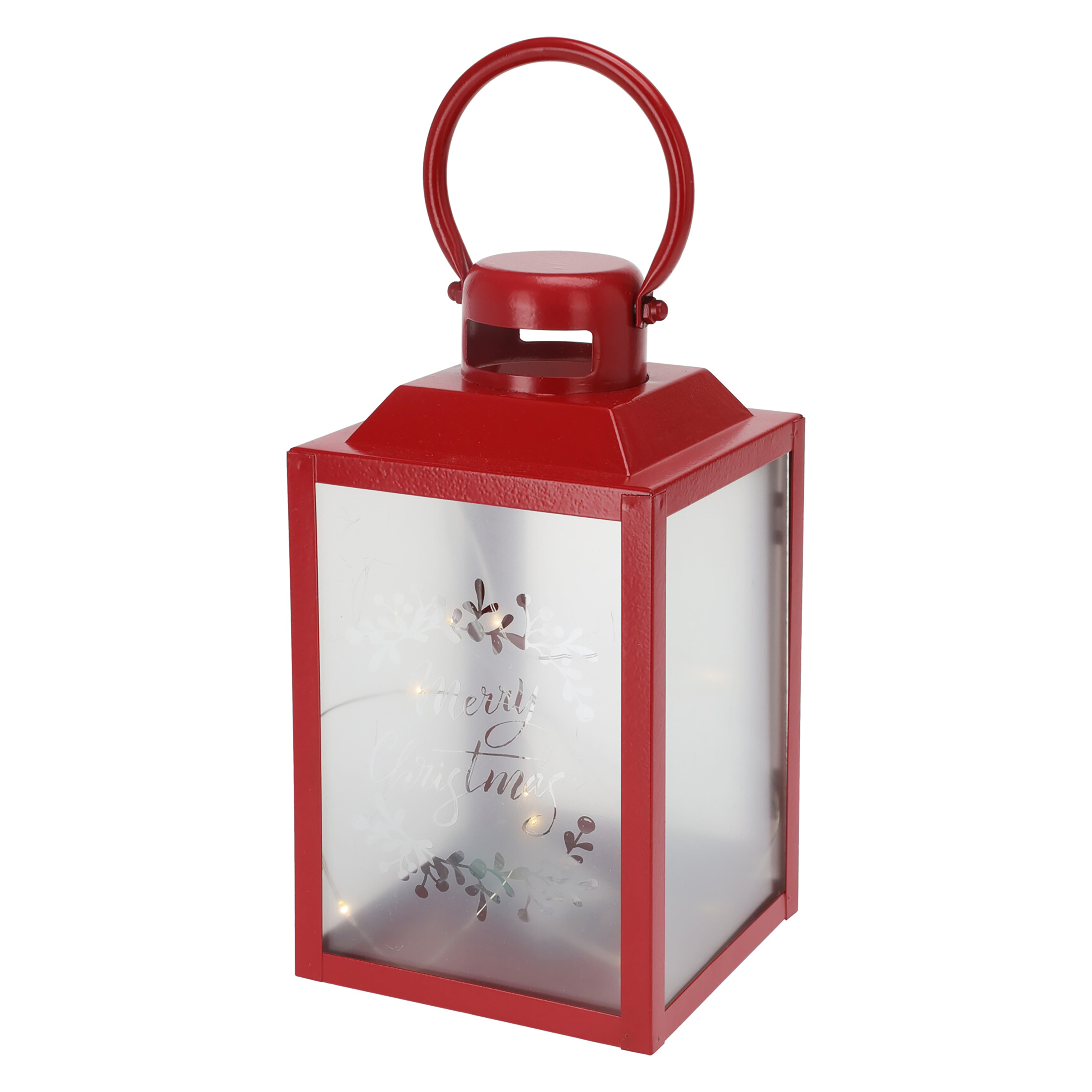LED Laterne MERRY CHRISTMAS 13 x 24 cm rot
