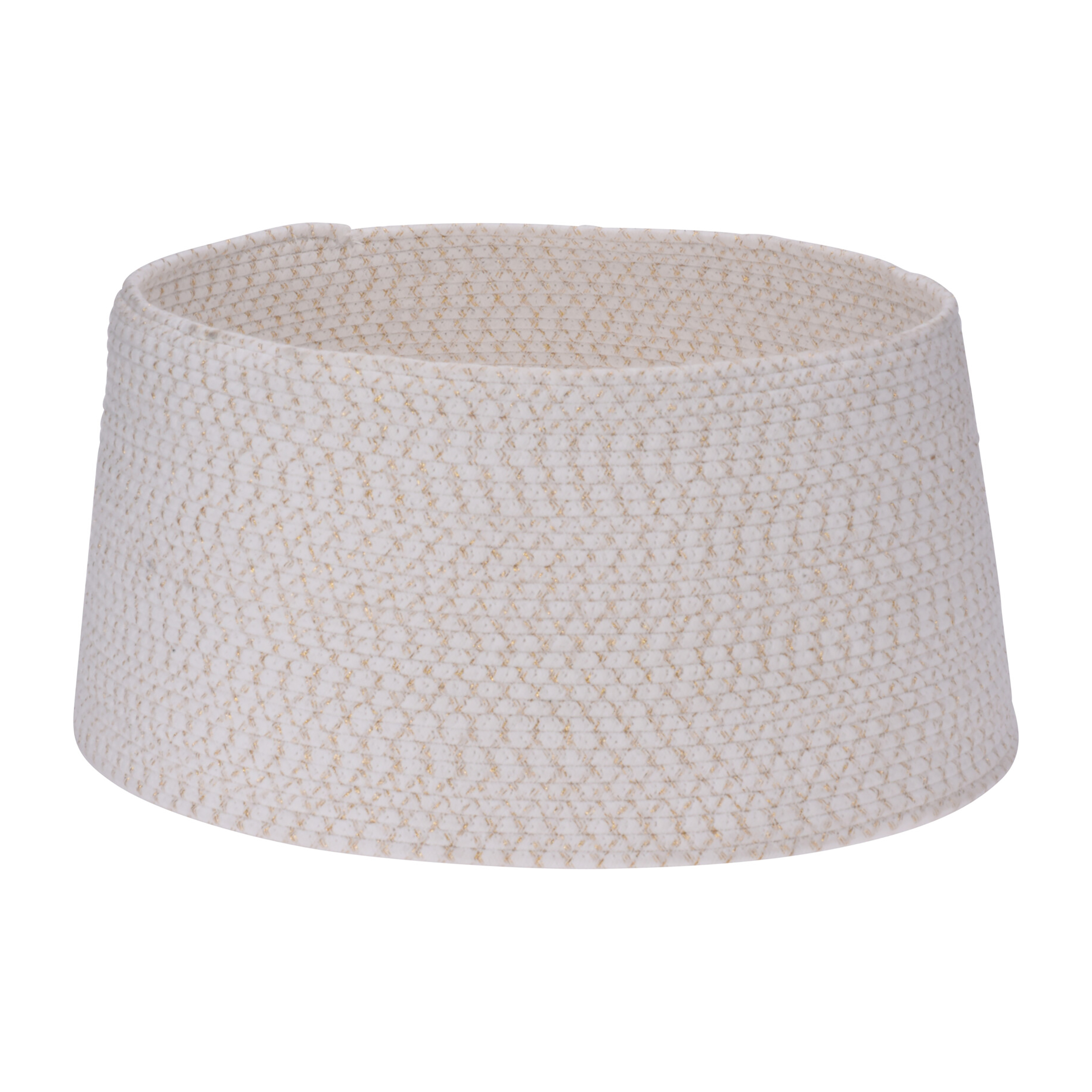 Weihnachtsbaumrock rund 57 cm weiss/gold