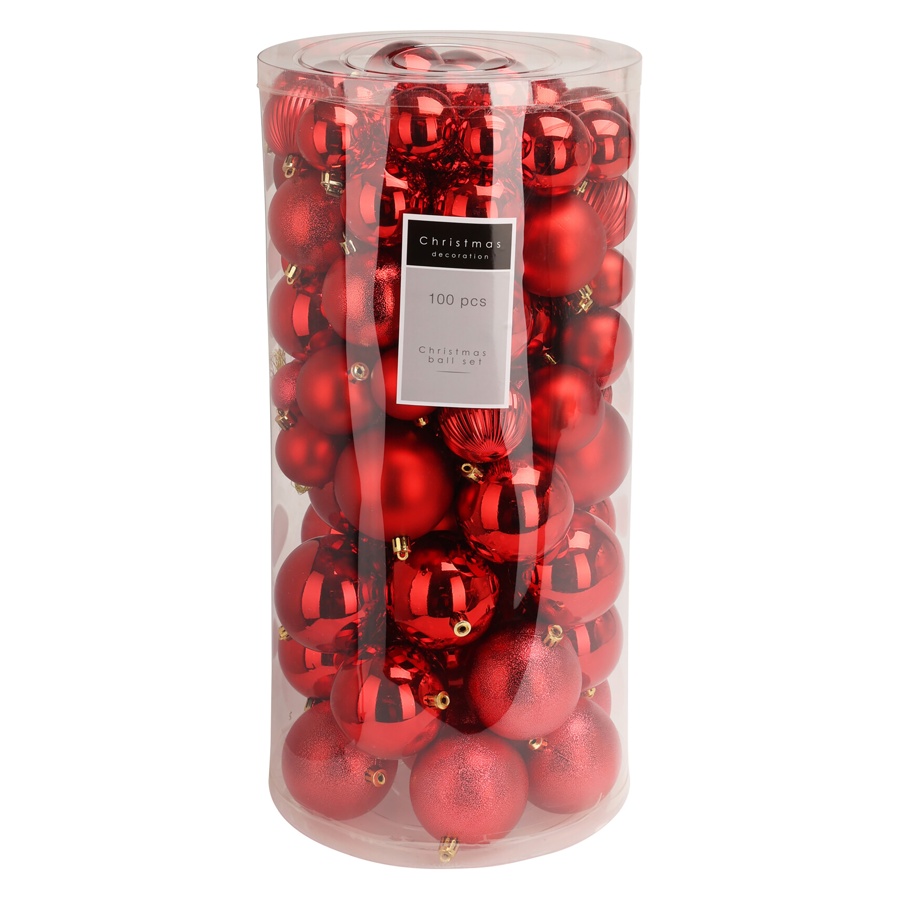 Weihnachtskugel Set 100-teilig rot