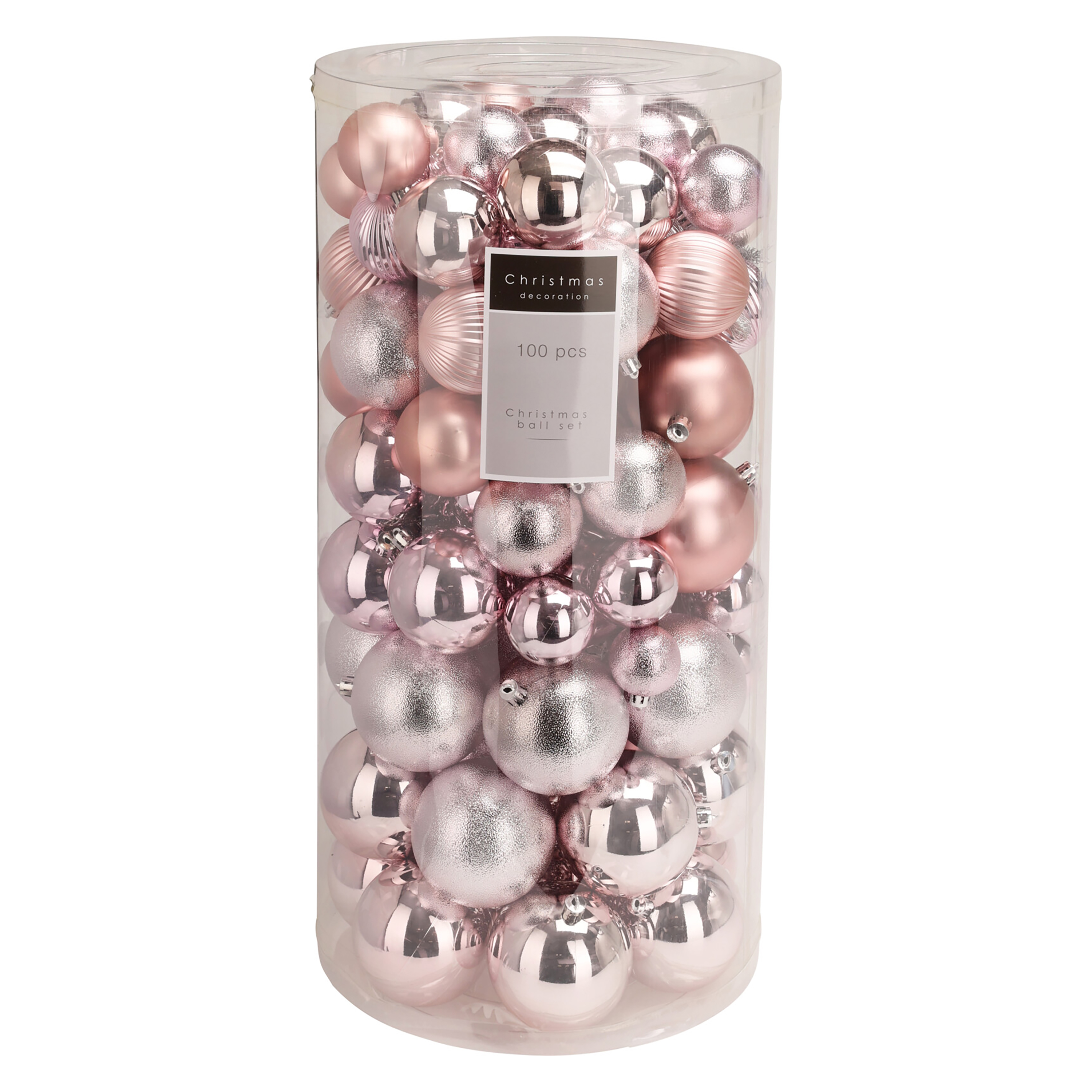 Weihnachtskugel Set 100-teilig rosa
