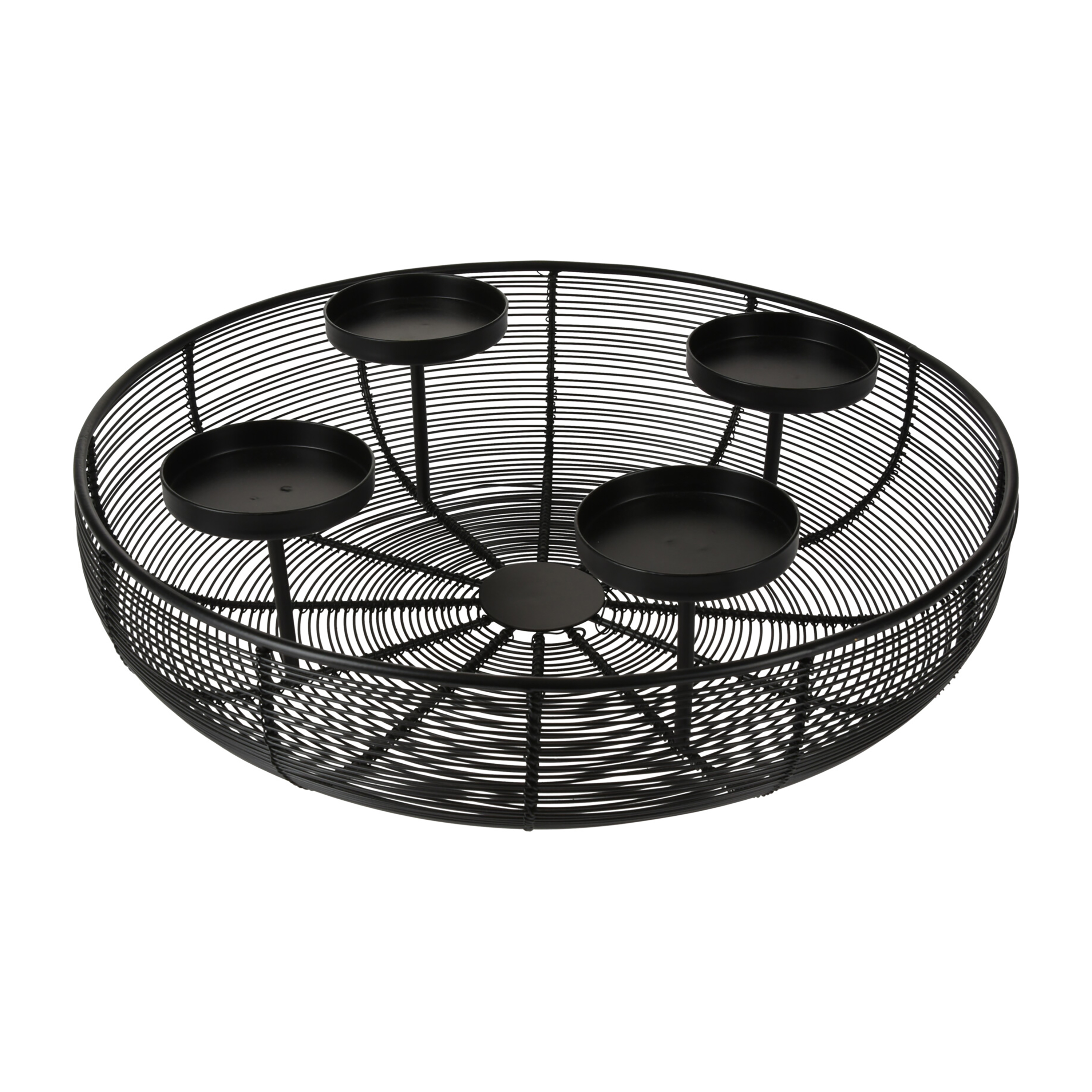 Teelichthalter Metall 36 x 10 cm schwarz