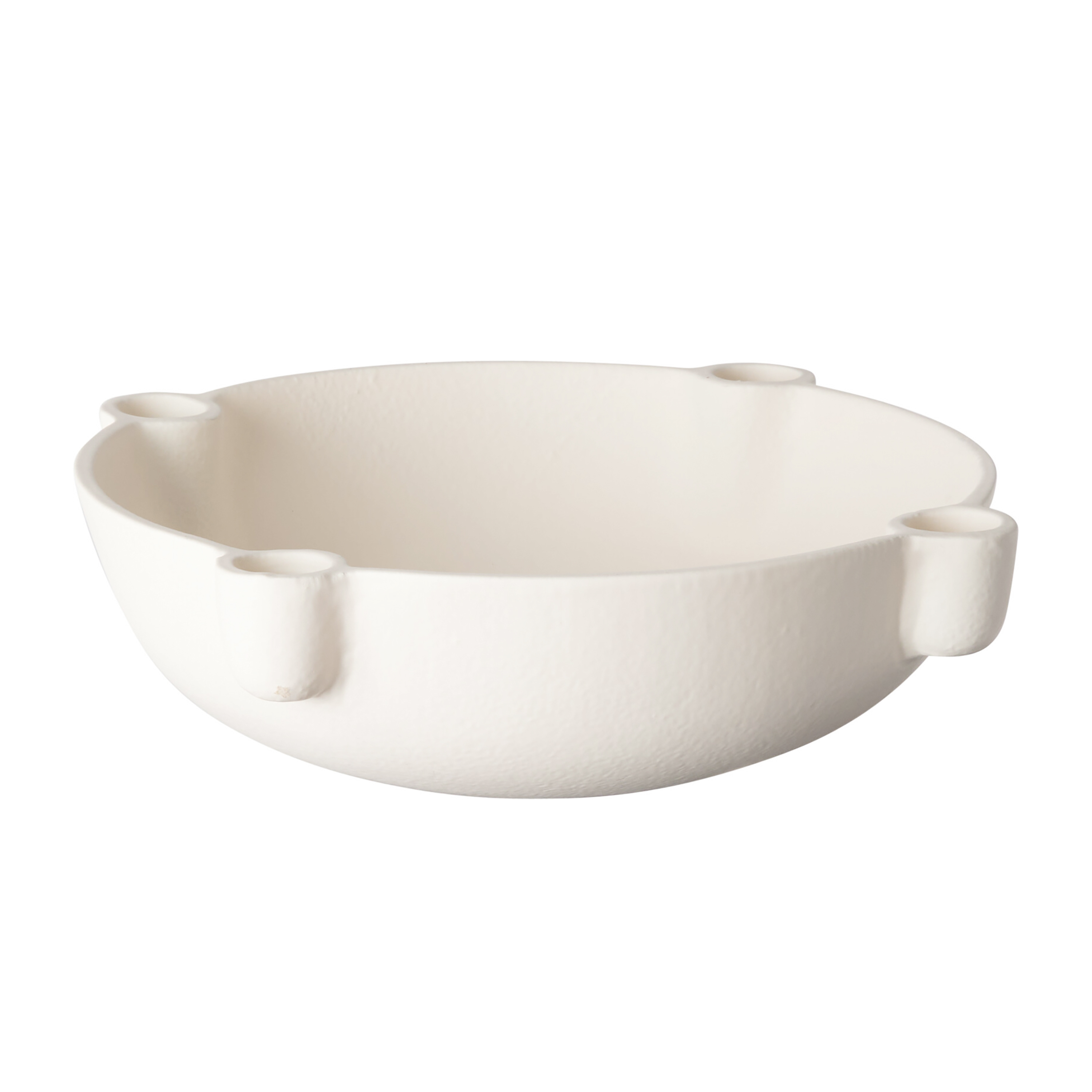 Kerzenständer mit Schale für 4 Kerzen 24 cm weiss