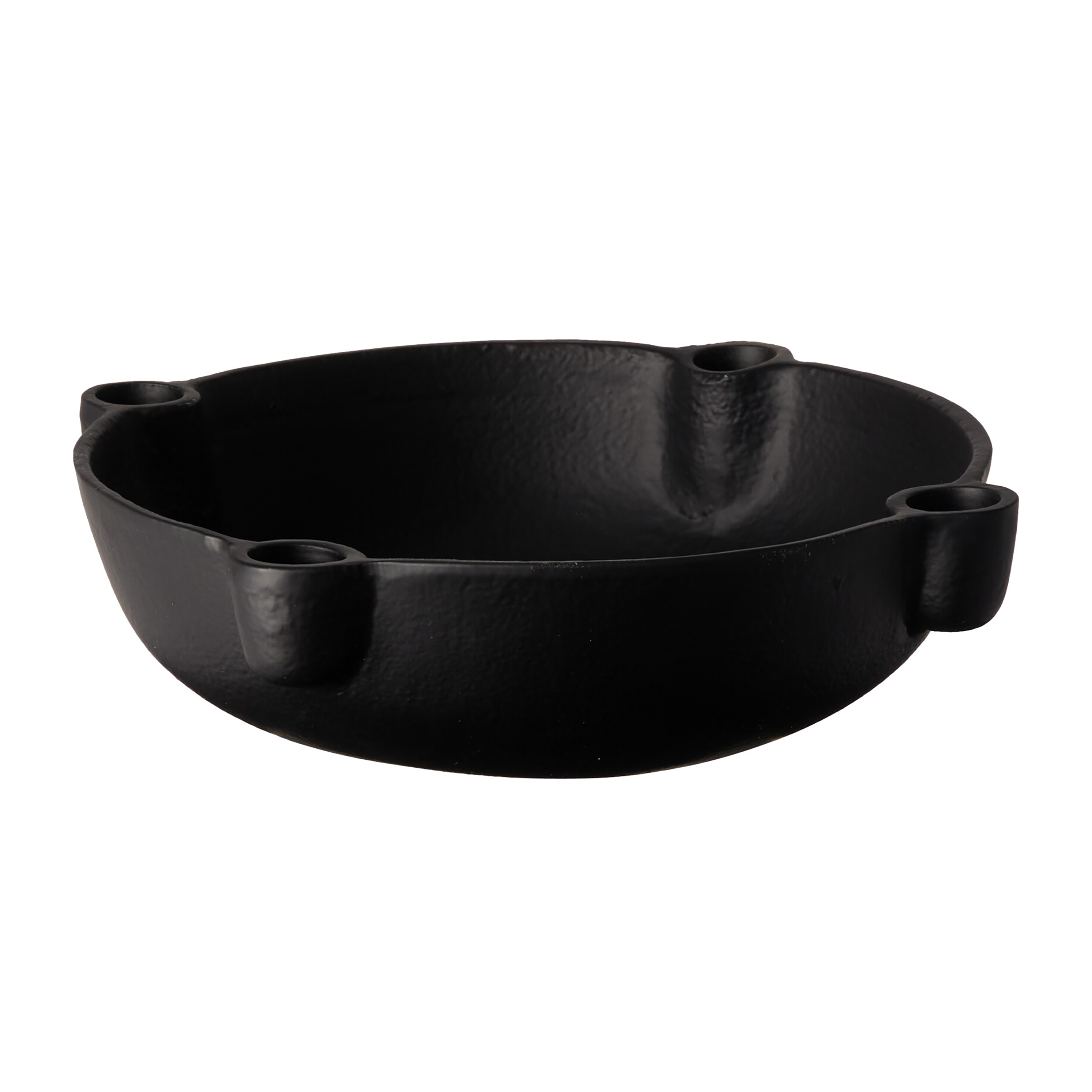 Kerzenständer mit Schale für 4 Kerzen 24 cm schwarz