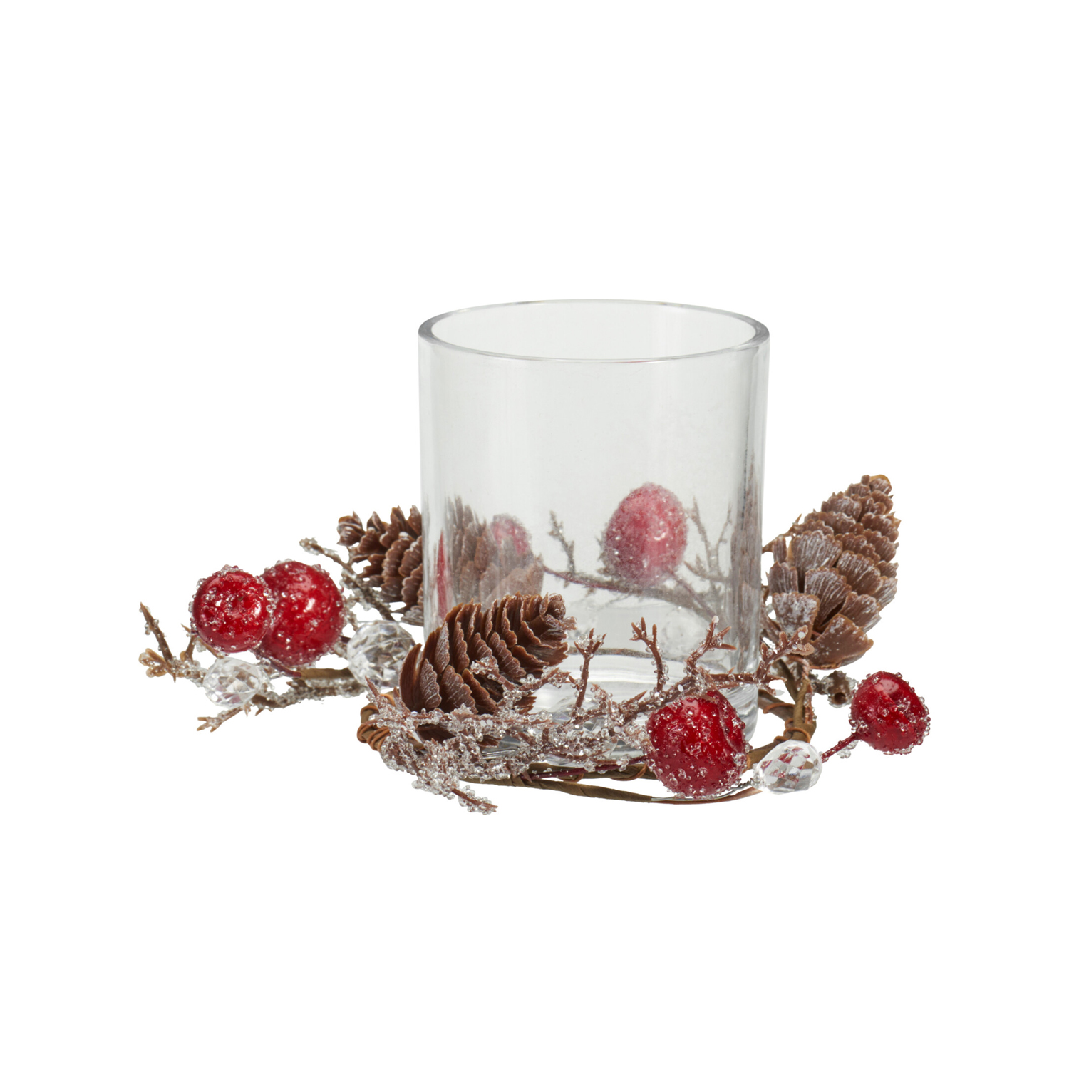 Teelichthalter Weihnachtsdeko Glas 12 x 12 cm