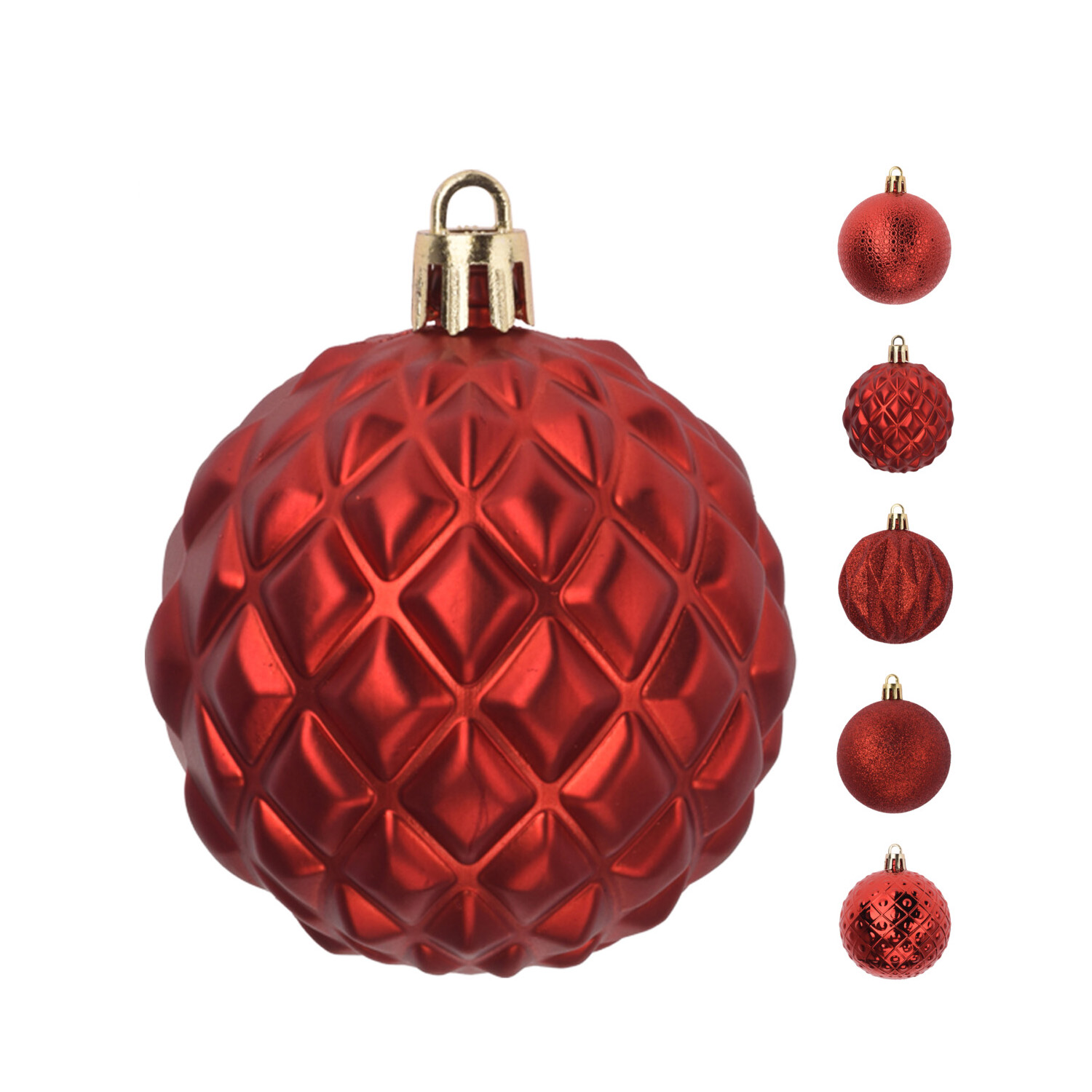 Weihnachtskugel Set 6 cm 35-teilig rot