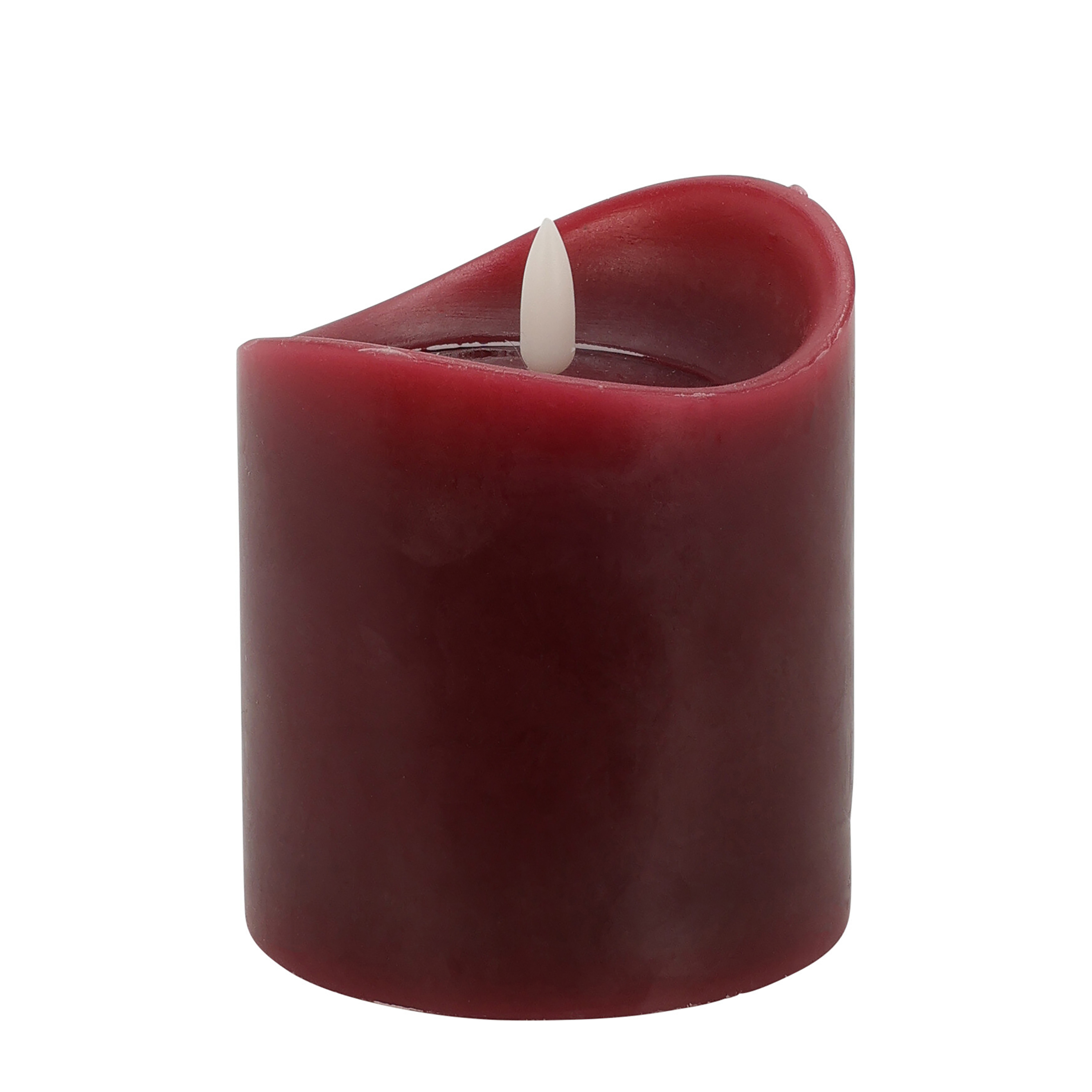 LED Kerze 9 x 10 cm dunkelrot