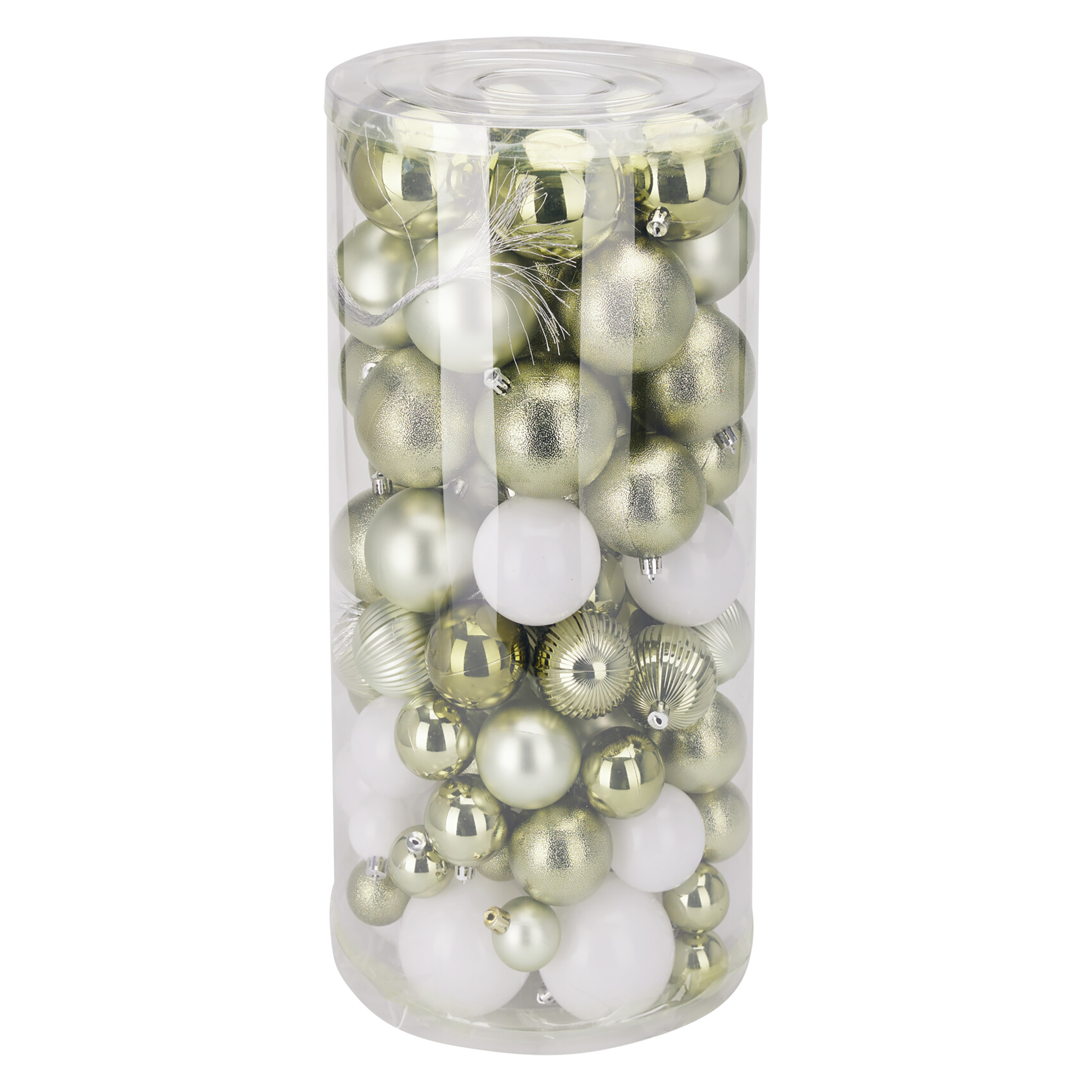 Weihnachtskugel Set 100-teilig grün/weiss