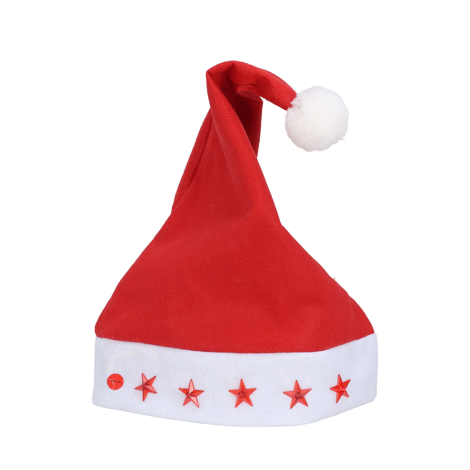 LED Weihnachtsmütze rot/weiss