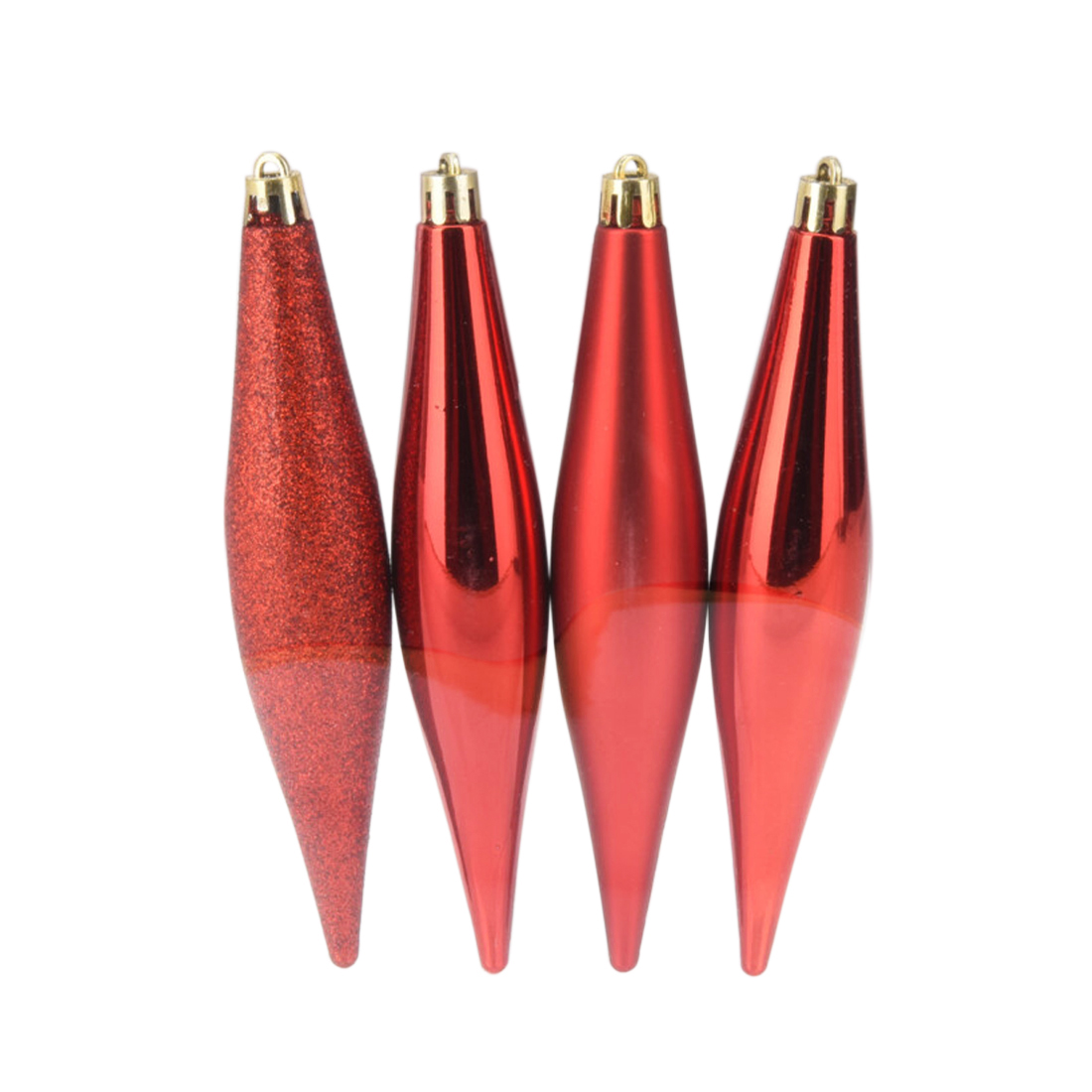 Christbaumschmuck Set Zapfen 15 cm 4-teilig rot