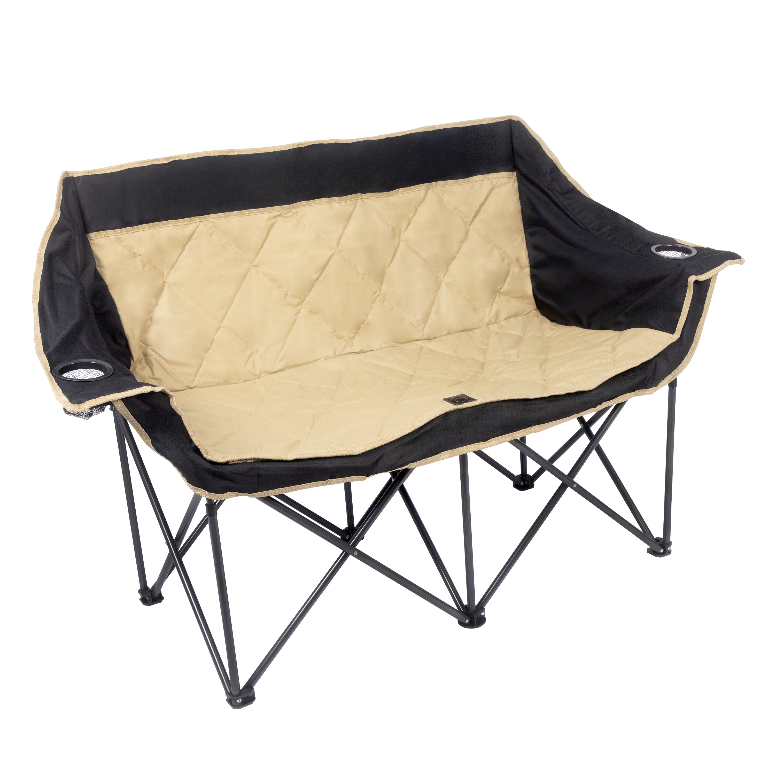 Campingsofa faltbar 2 Personen schwarz/beige