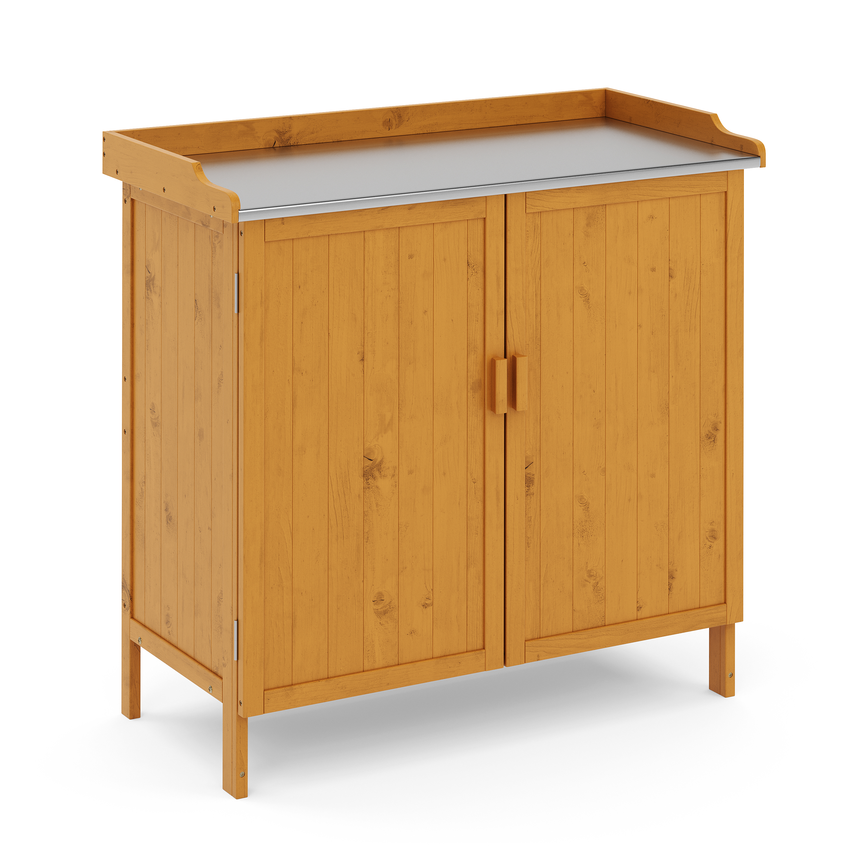 Image of Pflanztisch mit Unterschrank Holz 98 x 95 cm natur