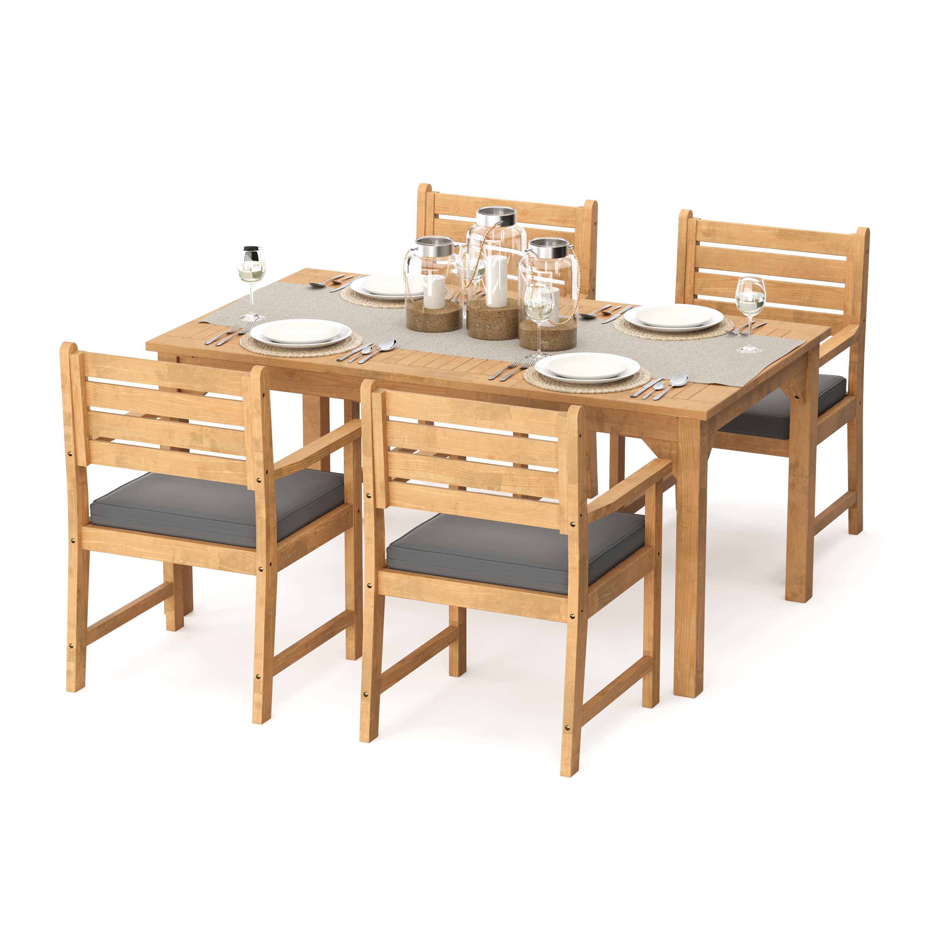 Image of Gartenmöbel Set Holz MONICA 5-teilig