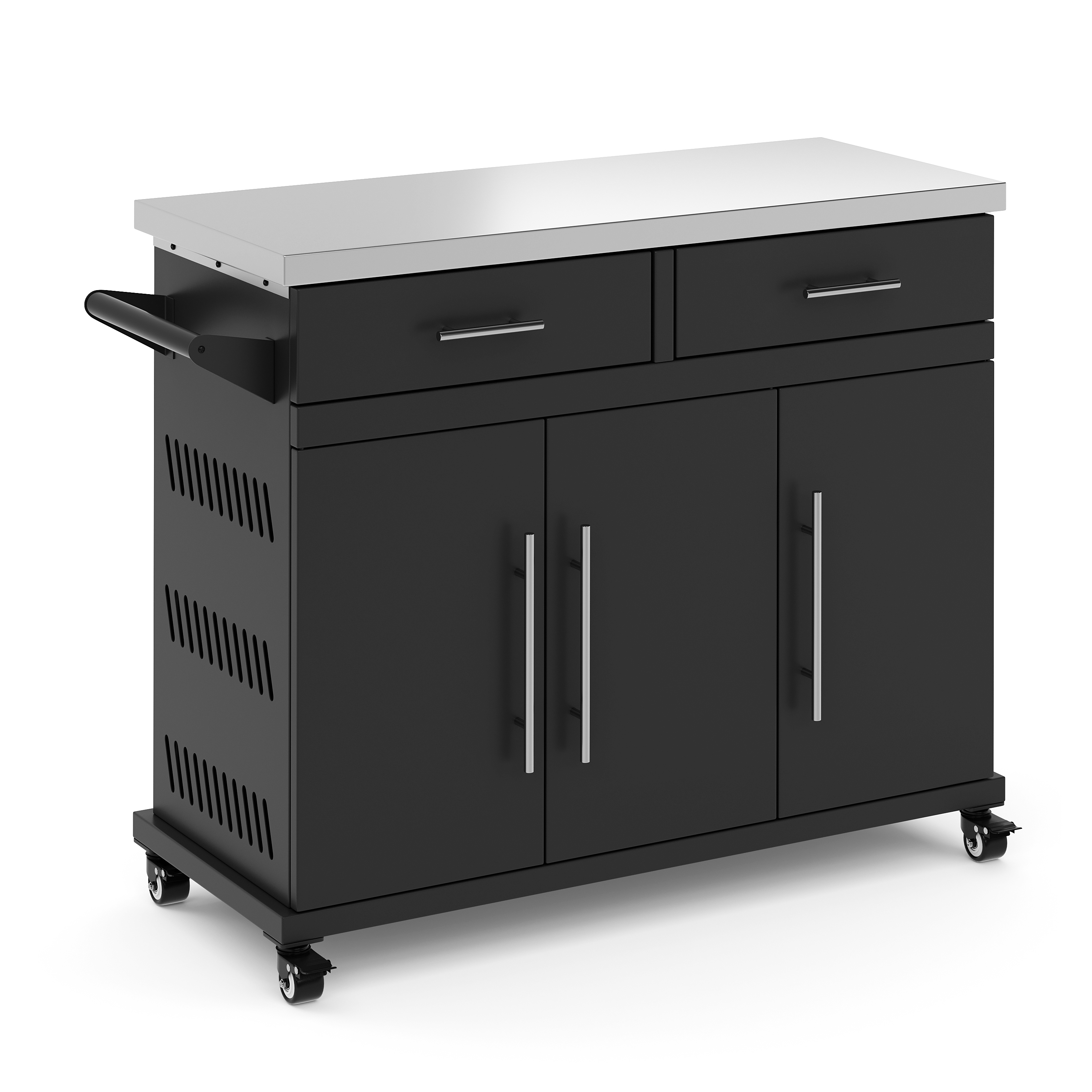 Image of Grill Kücheninsel auf Rollen ISLY 123 x 49 x 94 cm schwarz/silber