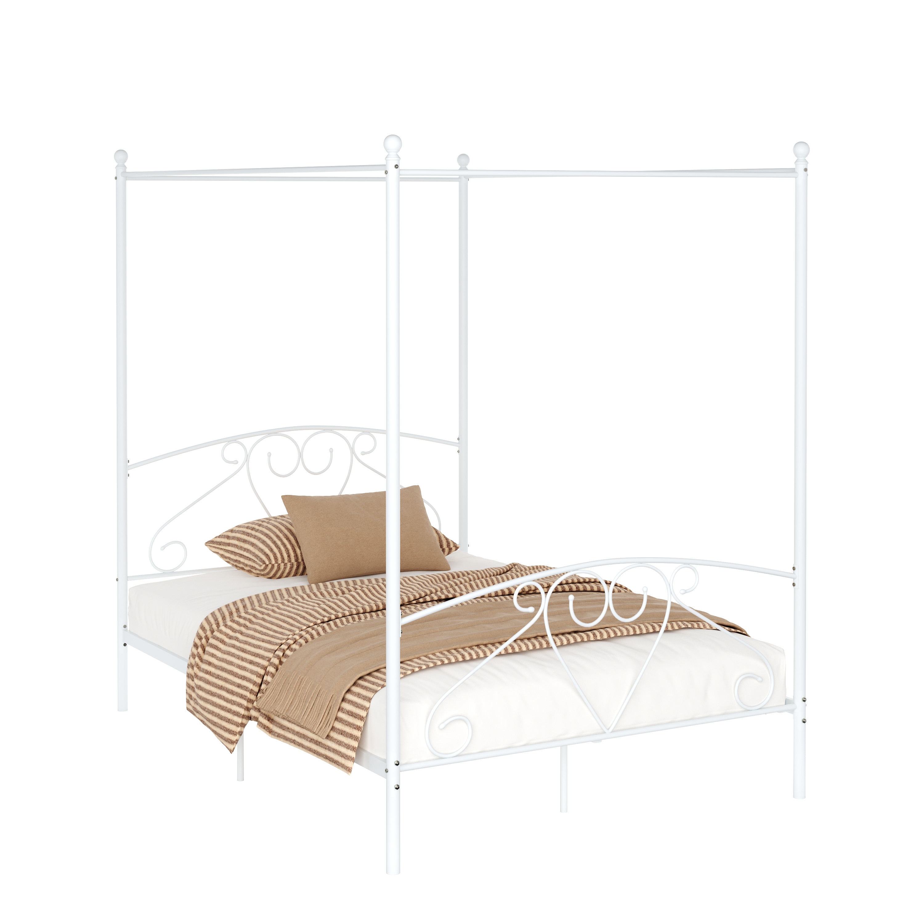 Image of Metallbett Himmelbett COLETTE 140 x 200 cm weiss