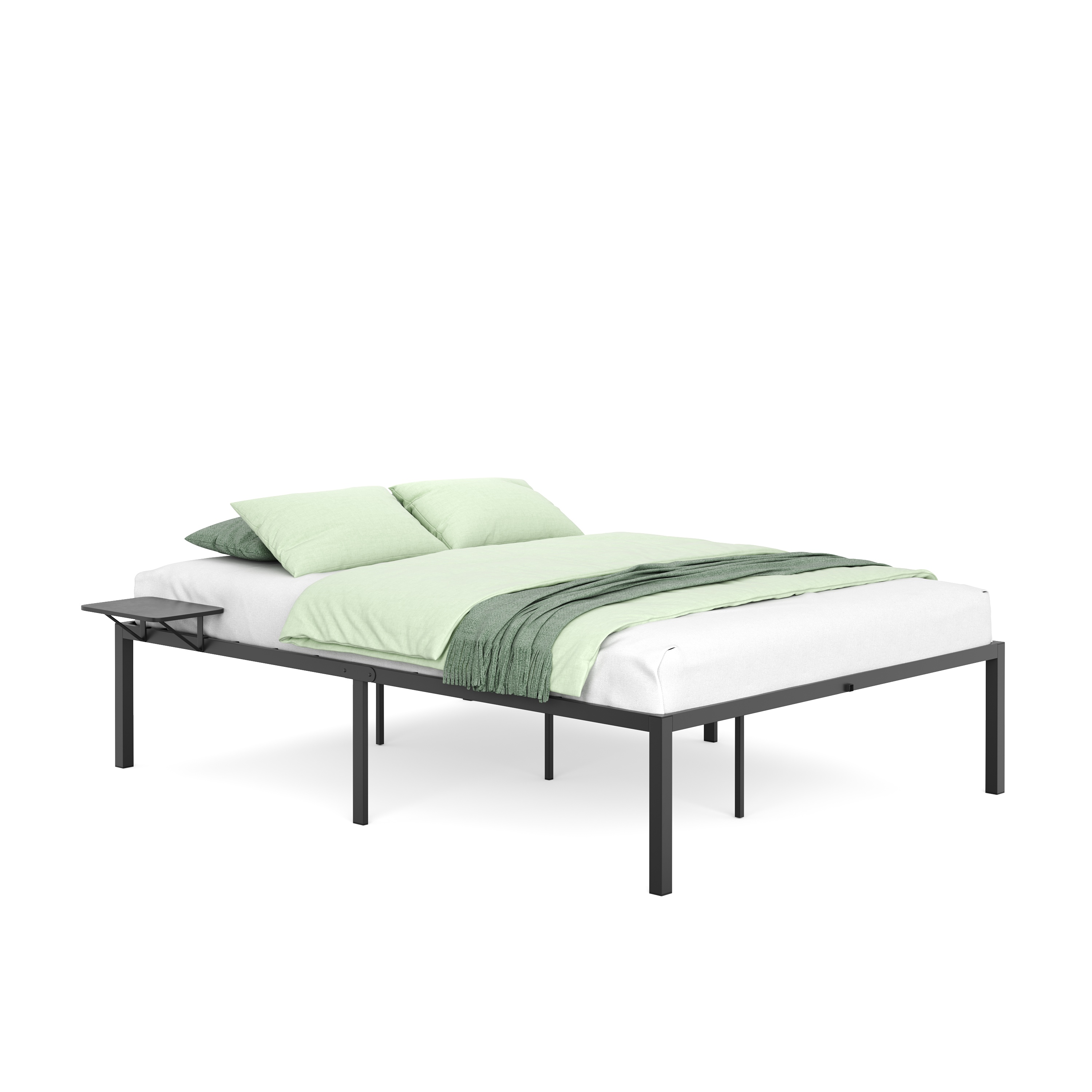 Image of Metallbett MAREN mit Ablagen 140 x 200 cm schwarz