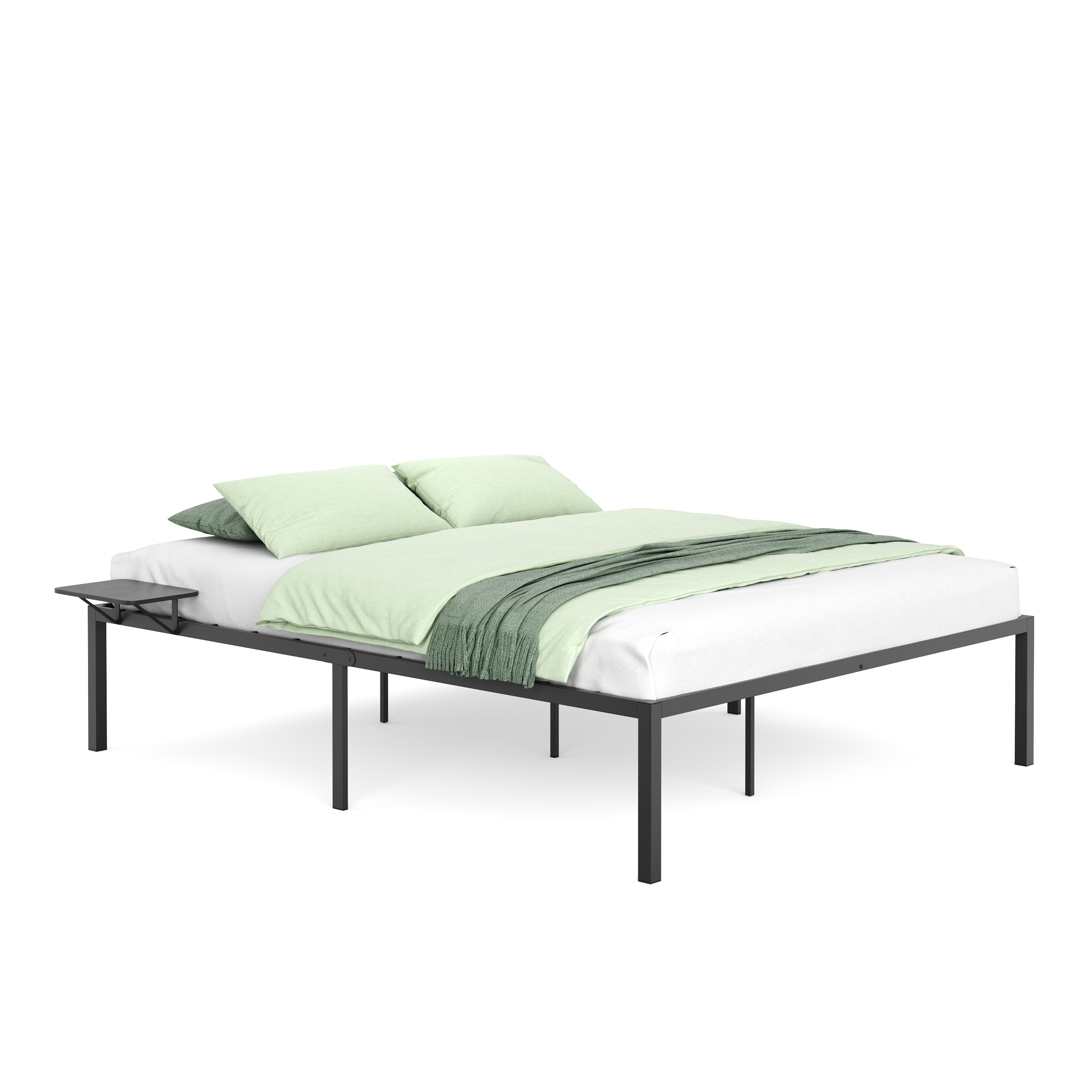 Image of Metallbett MAREN mit Ablagen 160 x 200 cm schwarz