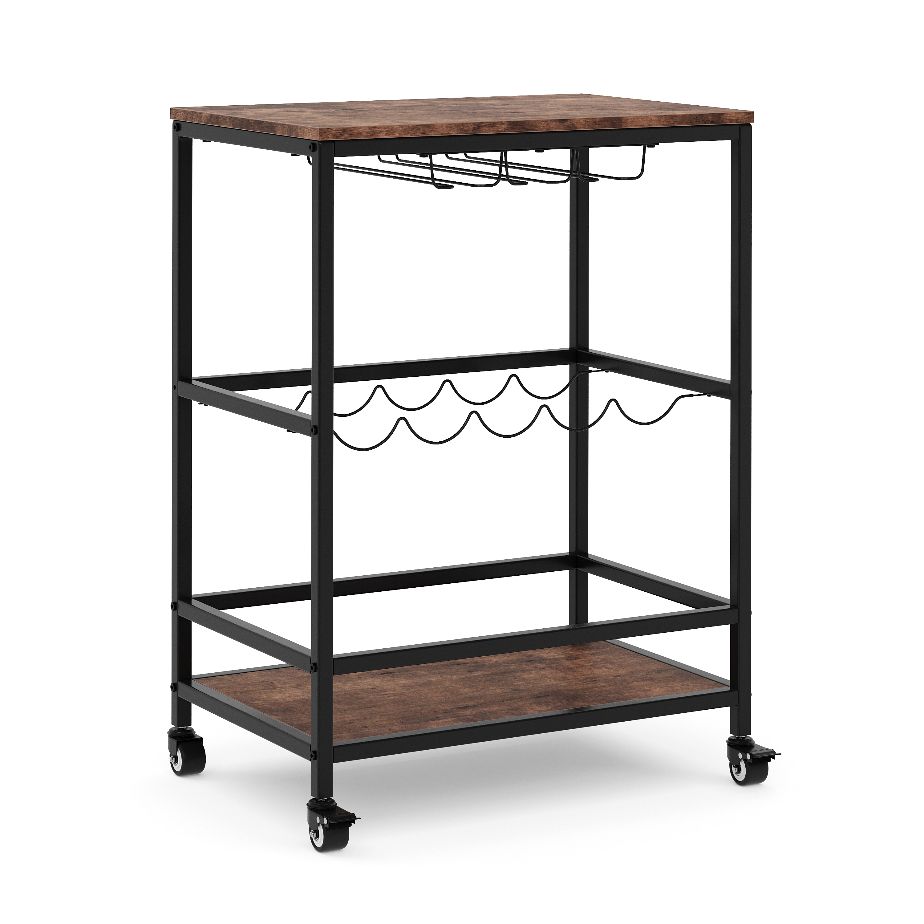 Weinregal Vintage BONITA auf Rollen für 5 Flaschen 60 x 82 cm