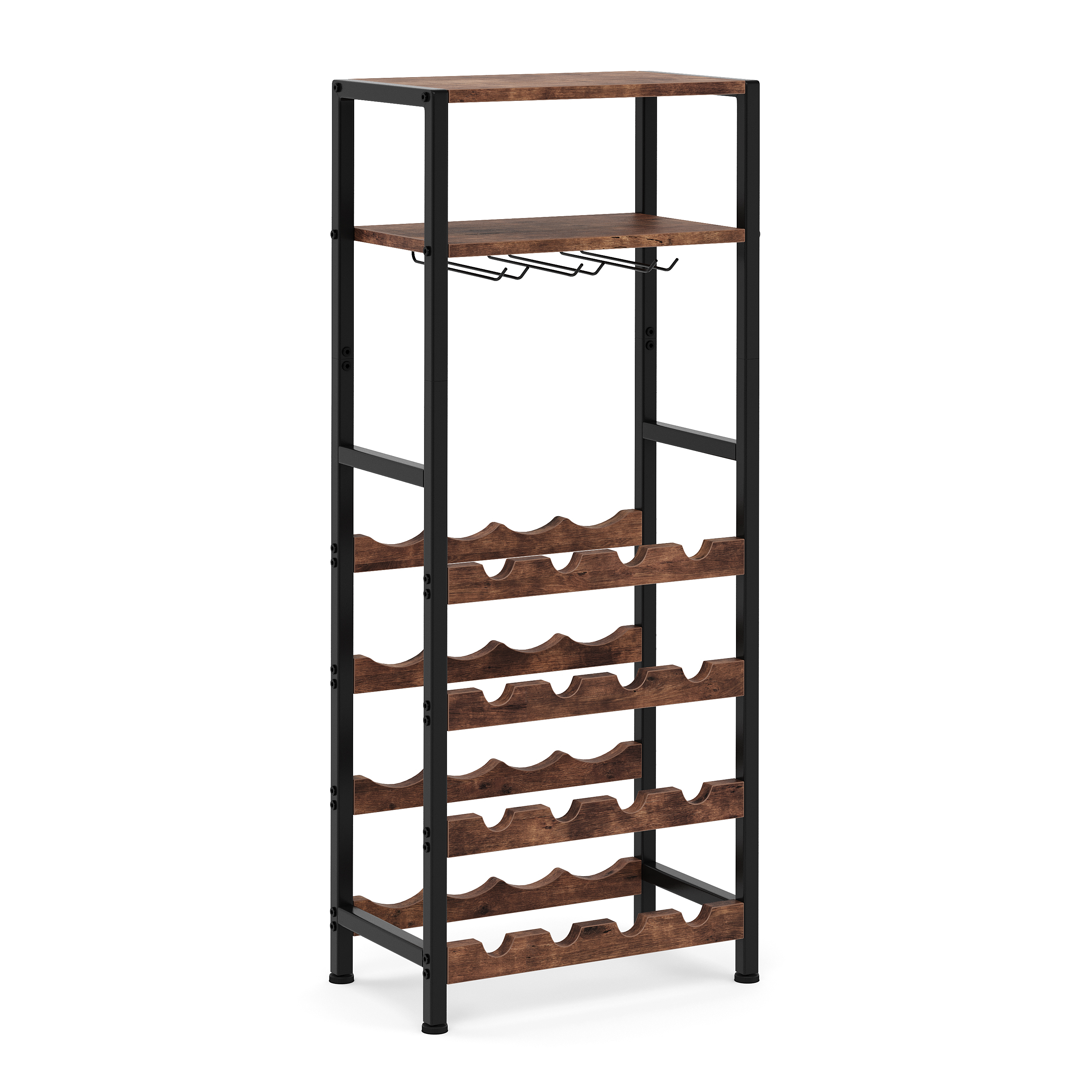 Weinregal Vintage BONITA auf Rollen für 16 Flaschen 42 x 100 cm