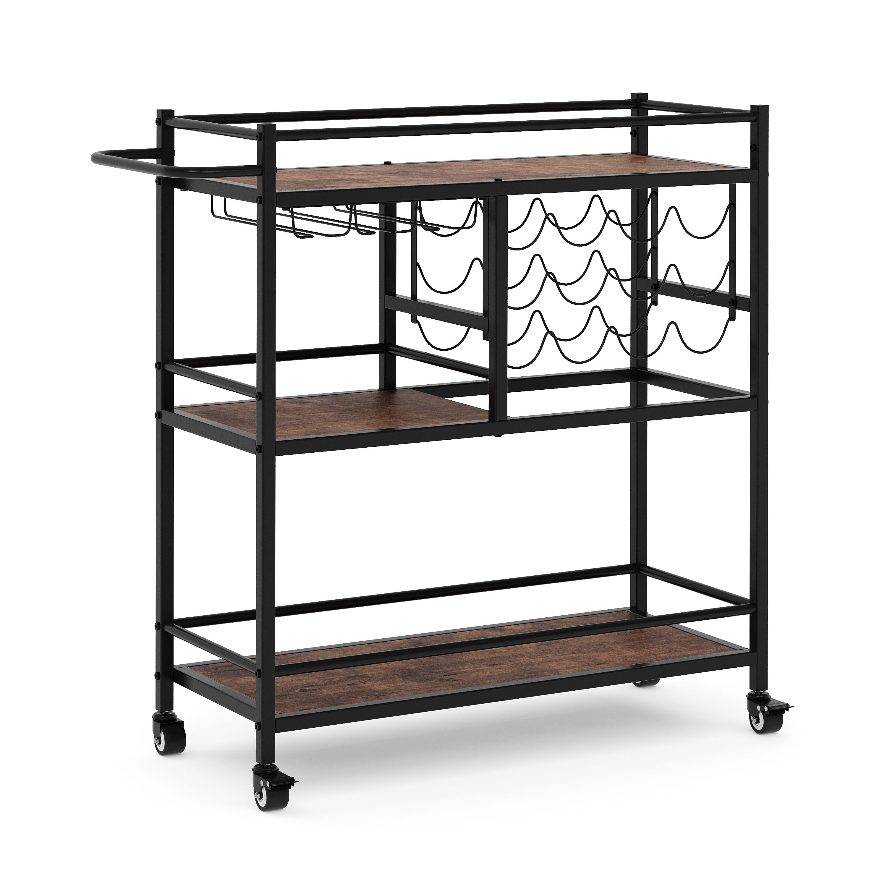 Weinregal Vintage BONITA auf Rollen für 12 Flaschen 80 x 86 cm