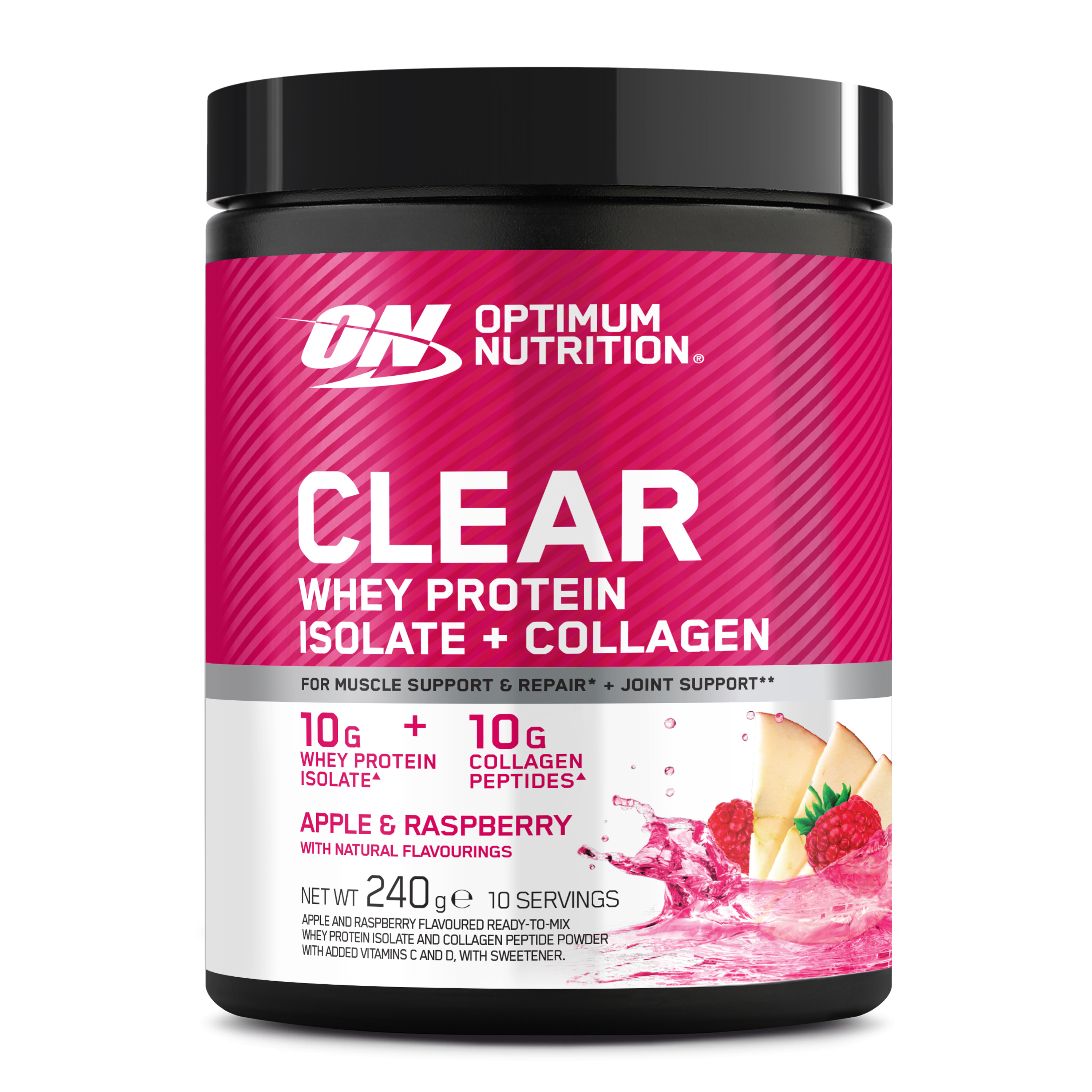 Optimum Nutrition Clear Whey Collagen 240 g Apple Raspberry