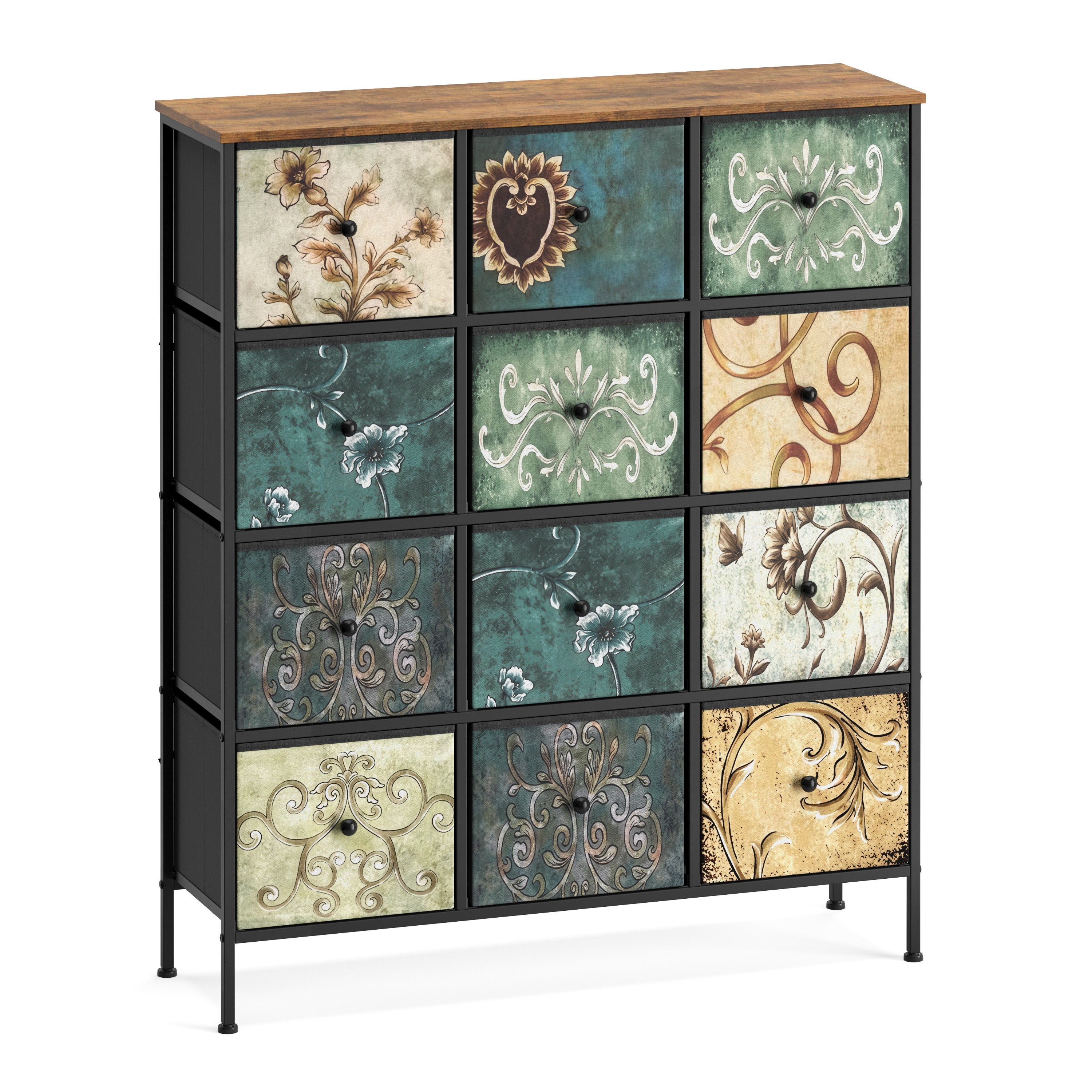 Kommode Vintage FIORELLA 12 Schubladen 100 x 118 cm