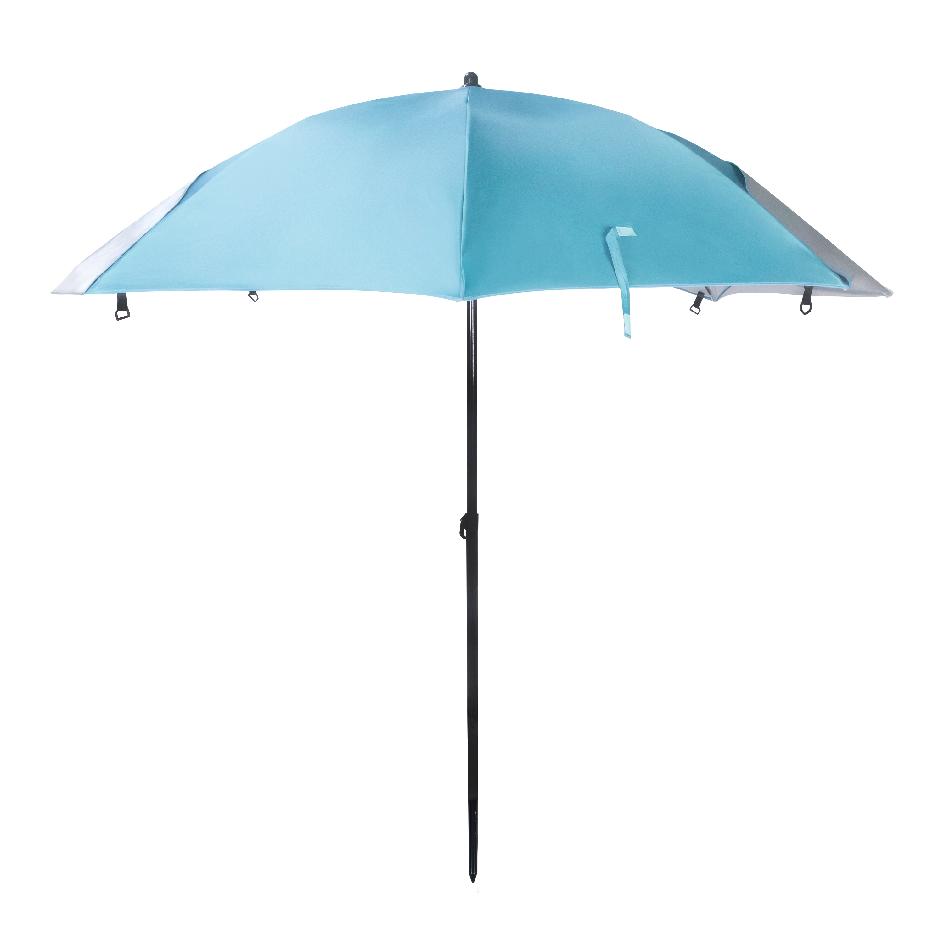 Sonnenschirm Strandschirm mit Windschutz und Fenster 240 cm türkis