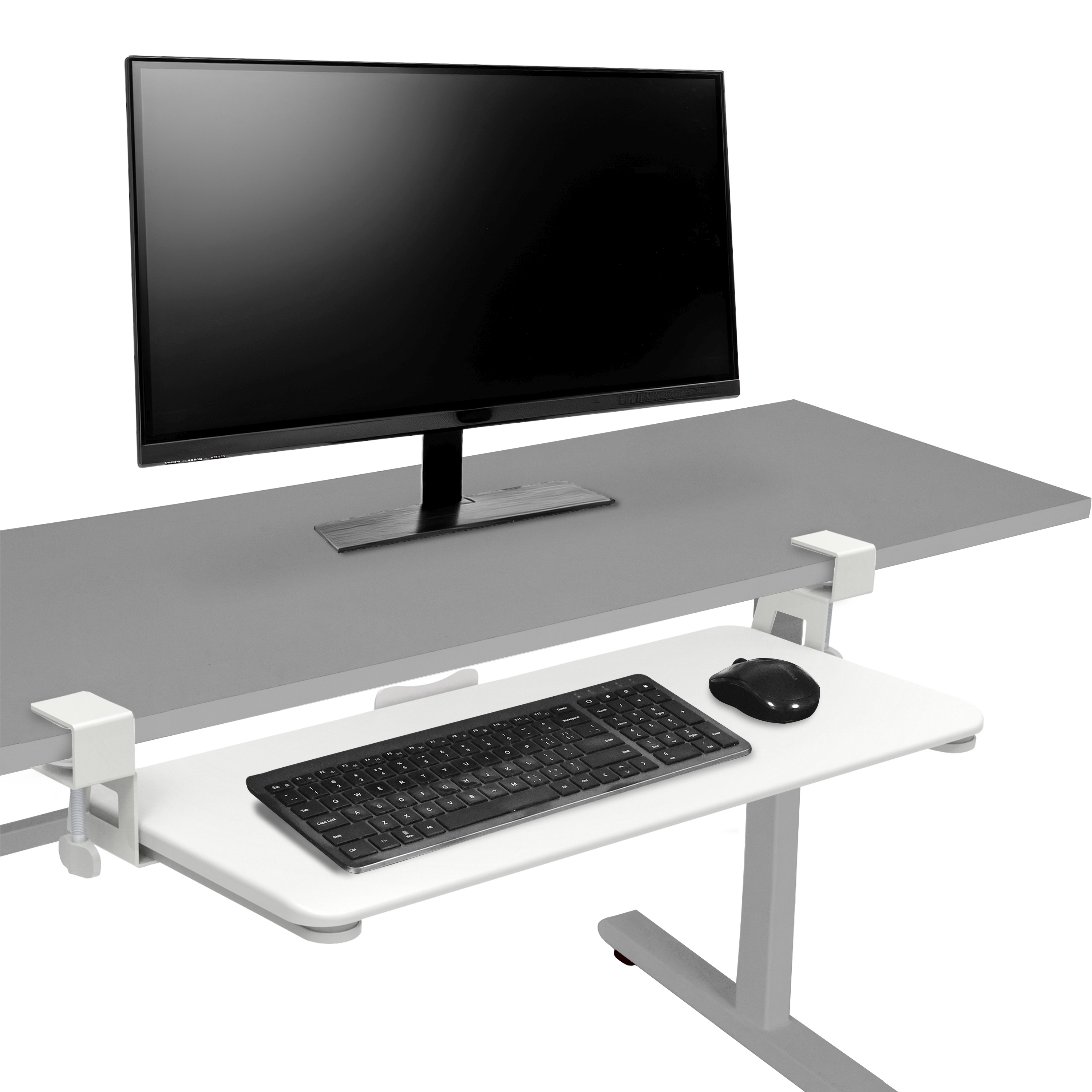 Tastaturablage ausziehbar 65 x 30 cm weiss