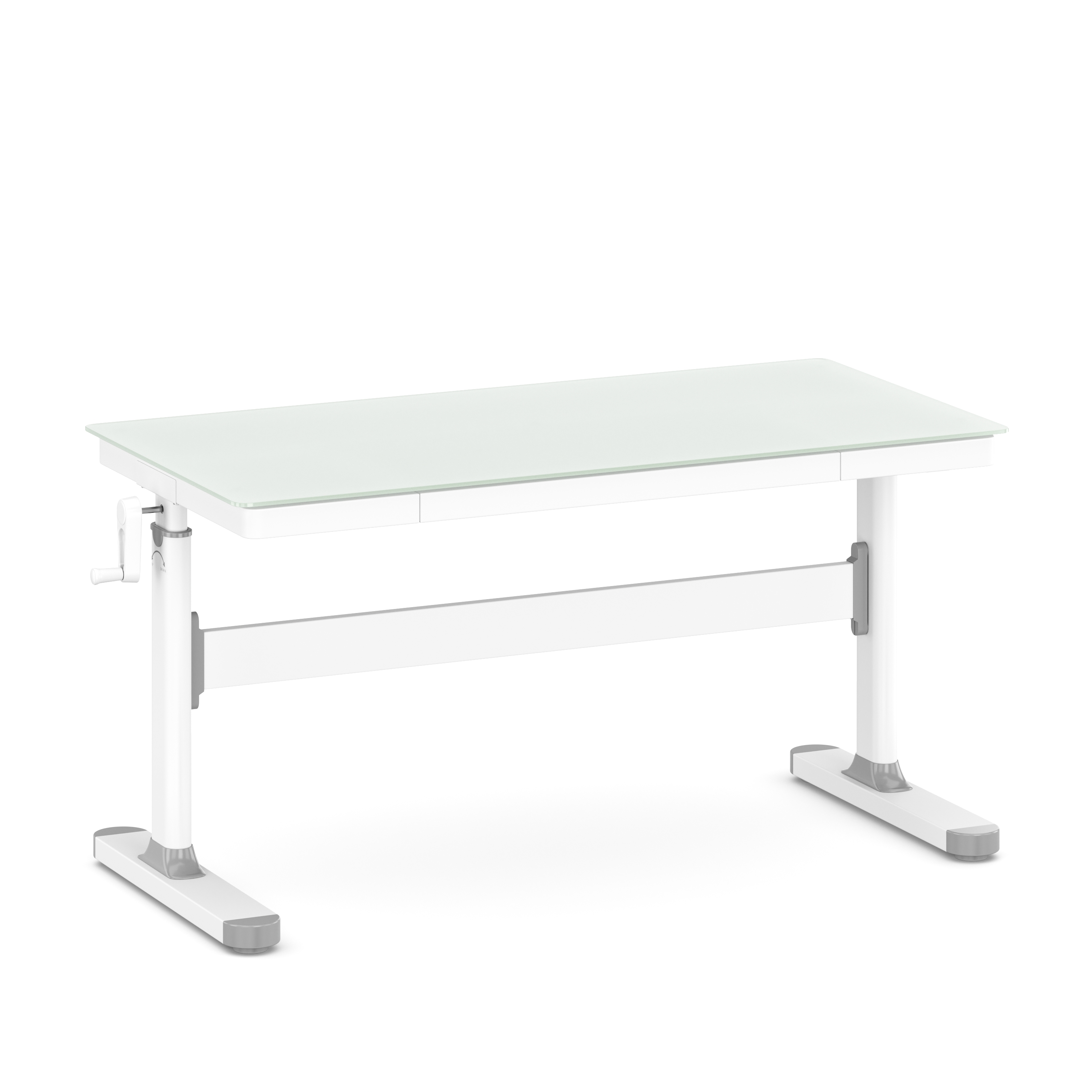 Schreibtisch manuell höhenverstellbar 120 x 60 cm weiss