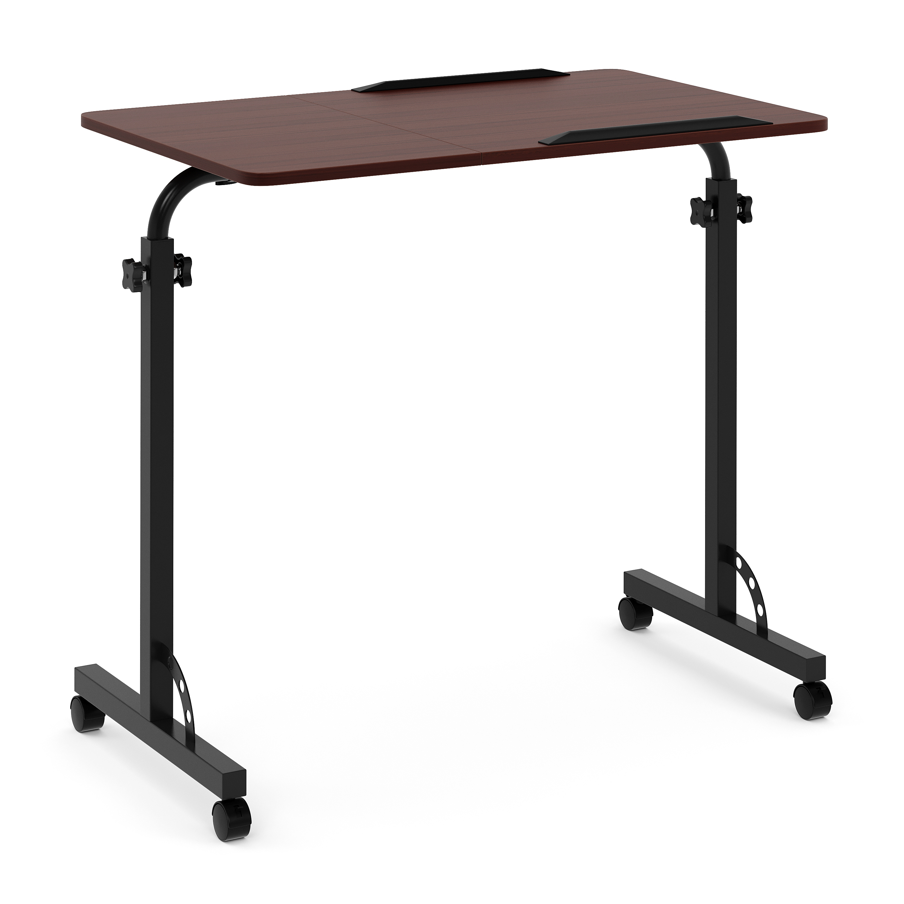 Laptoptisch MENTIS auf Rollen 80 x 50 x 75 - 110 cm braun/schwarz