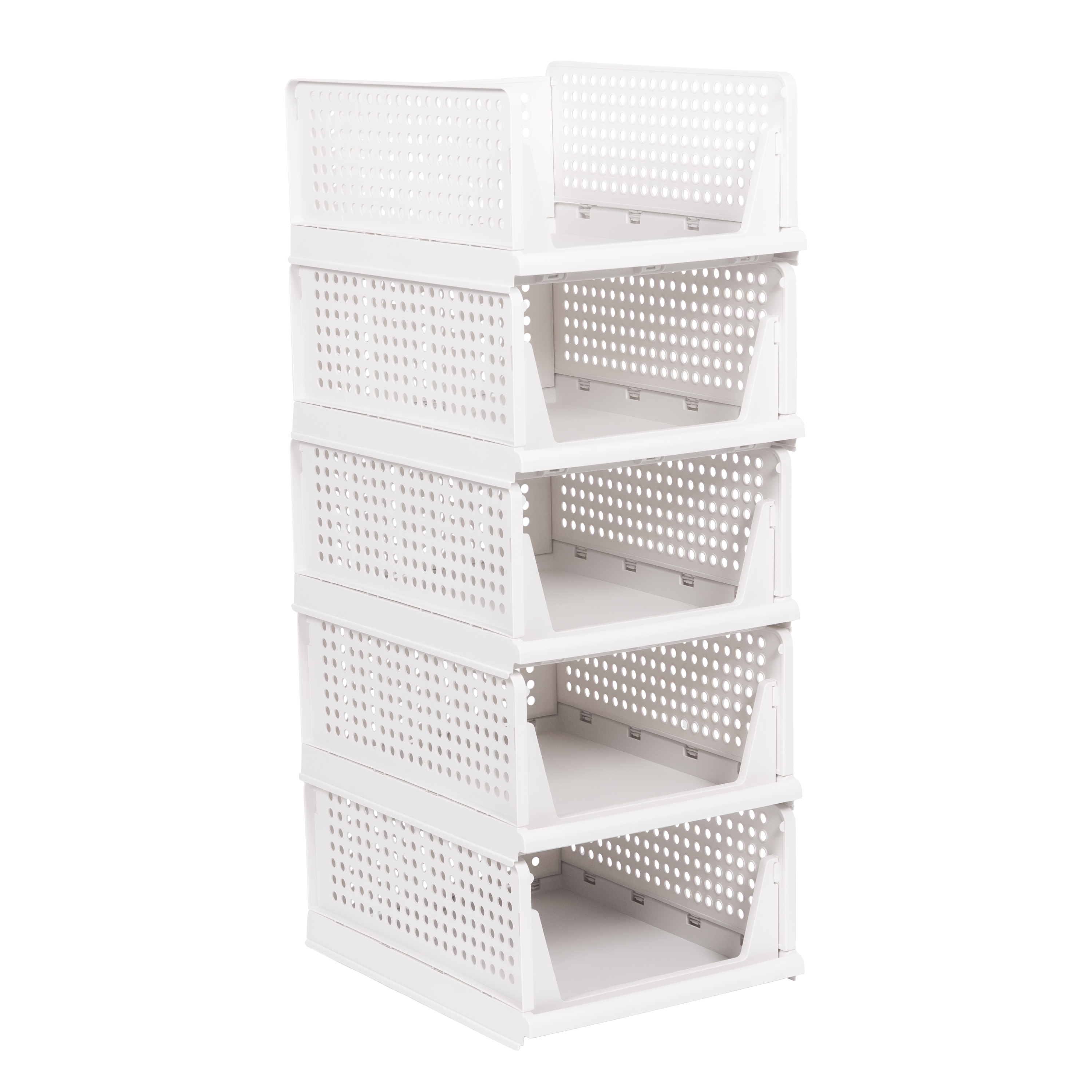 Schrank-Organizer stapelbar 5er Set 43 x 33 x 19 cm