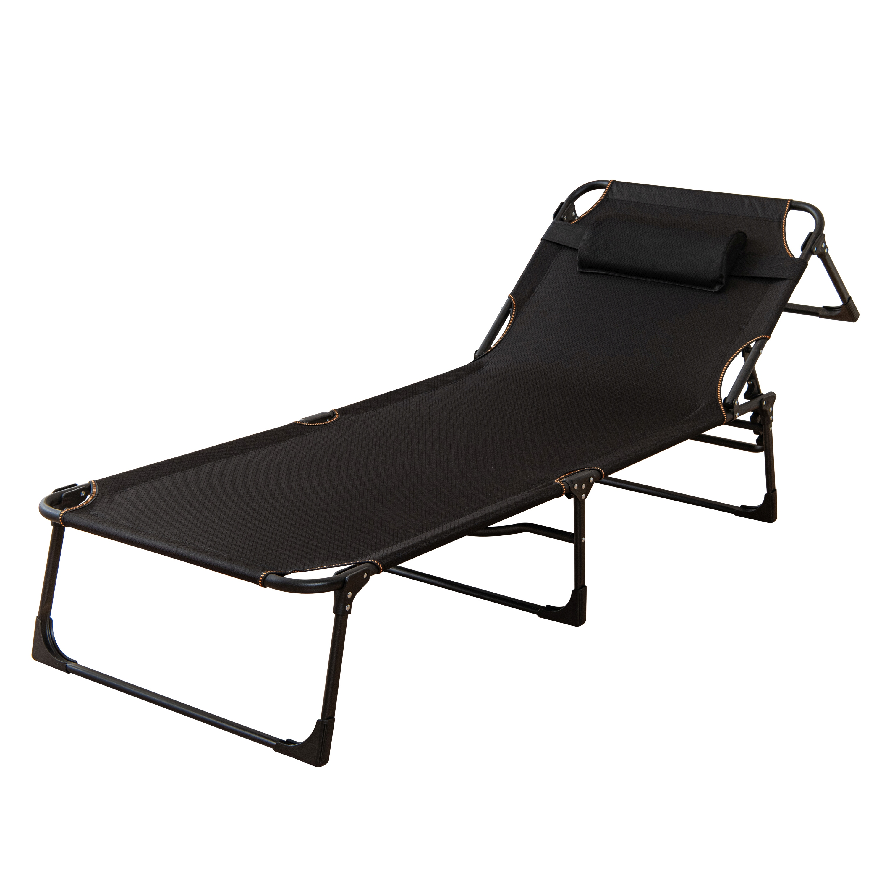 Campingbett klappbar FRAK 190 x 68 x 30 cm schwarz