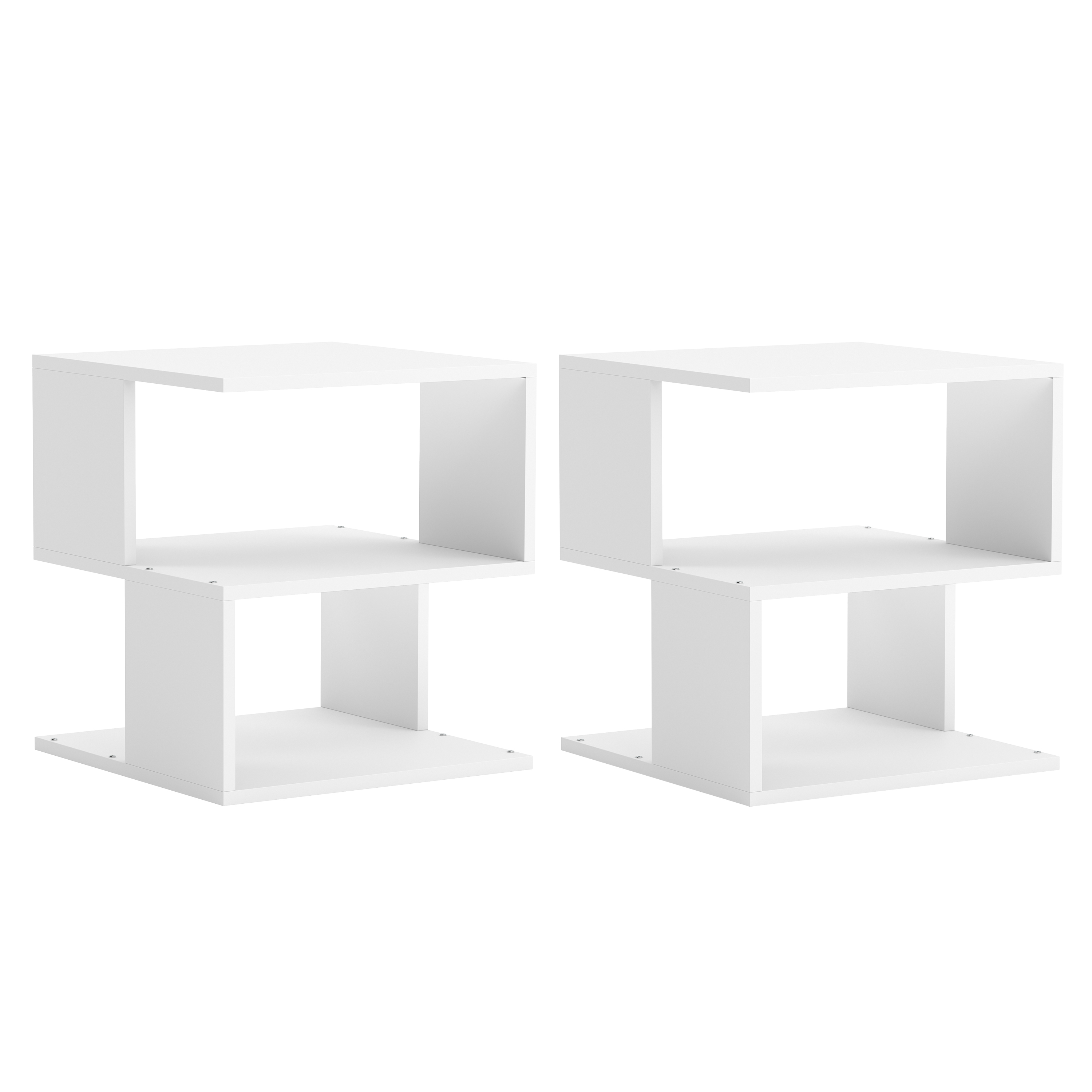 Nachttisch SOVIE 40 x 45 cm 2er Set weiss