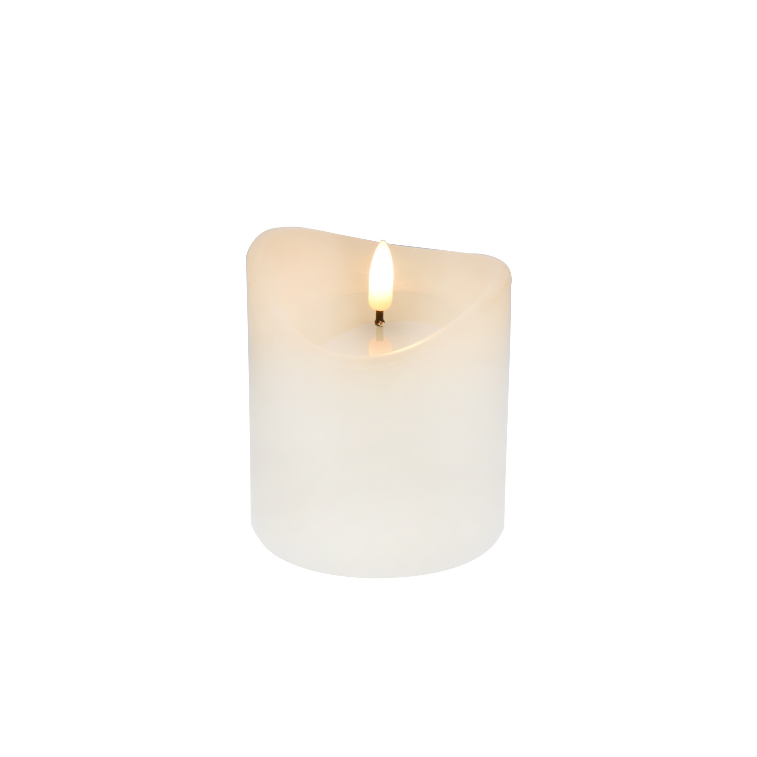 LED Kerze 9 x 10 cm weiss