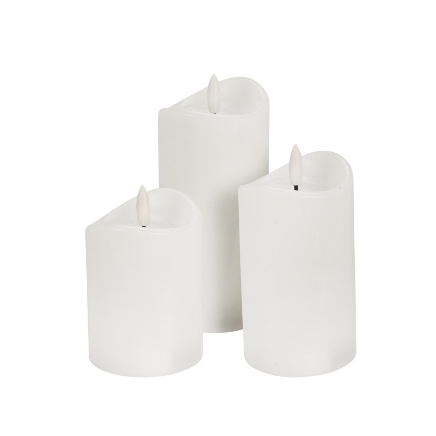 LED Kerze Set 3-teilig weiss