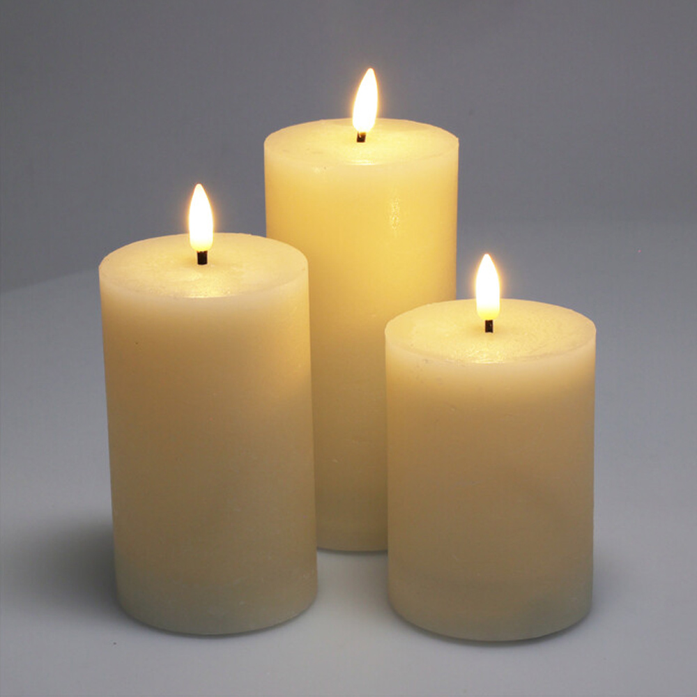 LED Kerze Set 4-teilig elfenbein