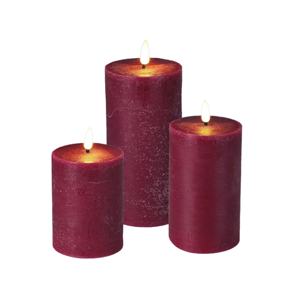 LED Kerze Set 4-teilig rot