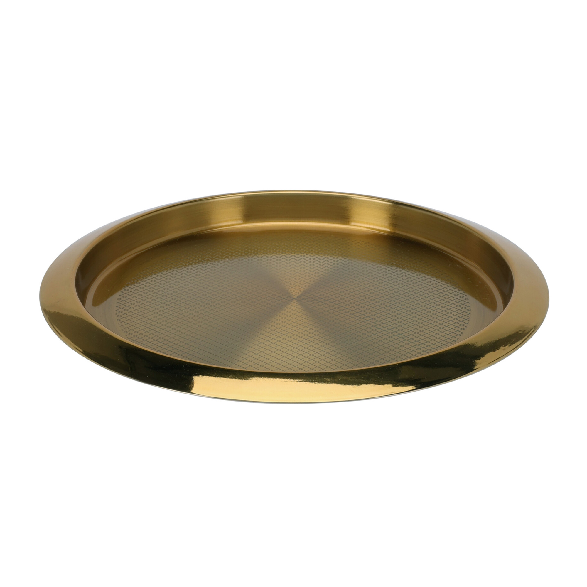 Tablett Edelstahl rund 35 x 3 cm gold