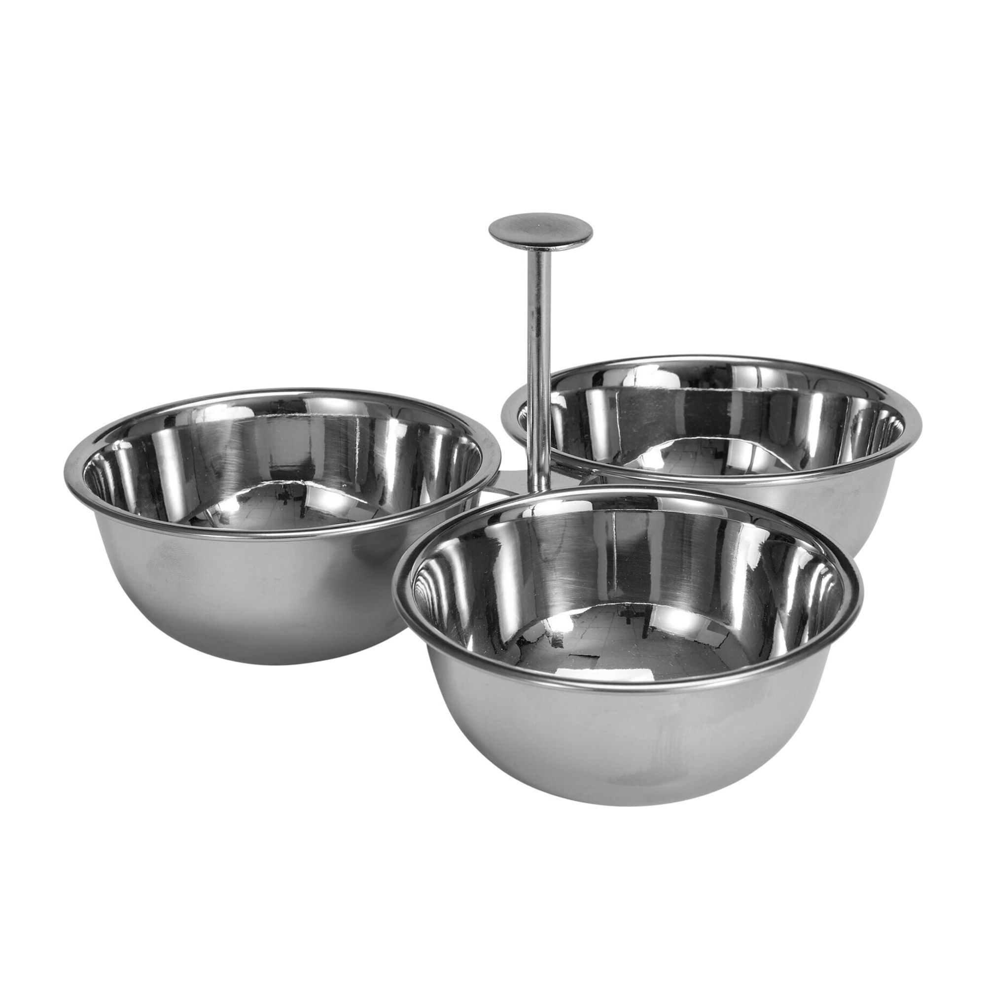 Image of Apéroschale Servierset Edelstahl 3-teilig silber