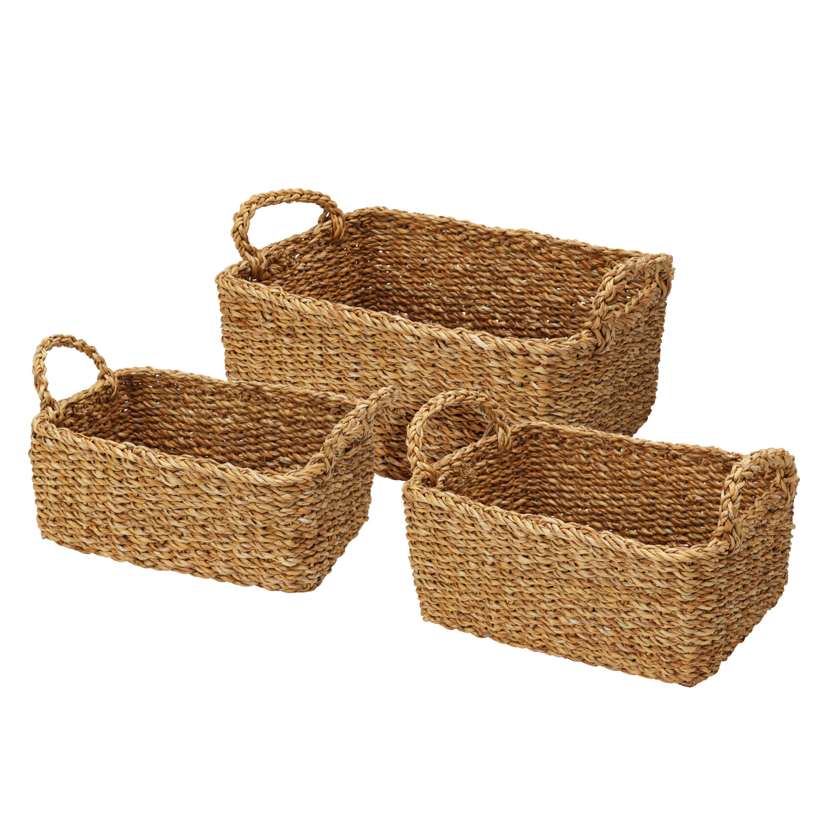 Image of Aufbewahrungskorb Set mit Henkel 3-teilig braun