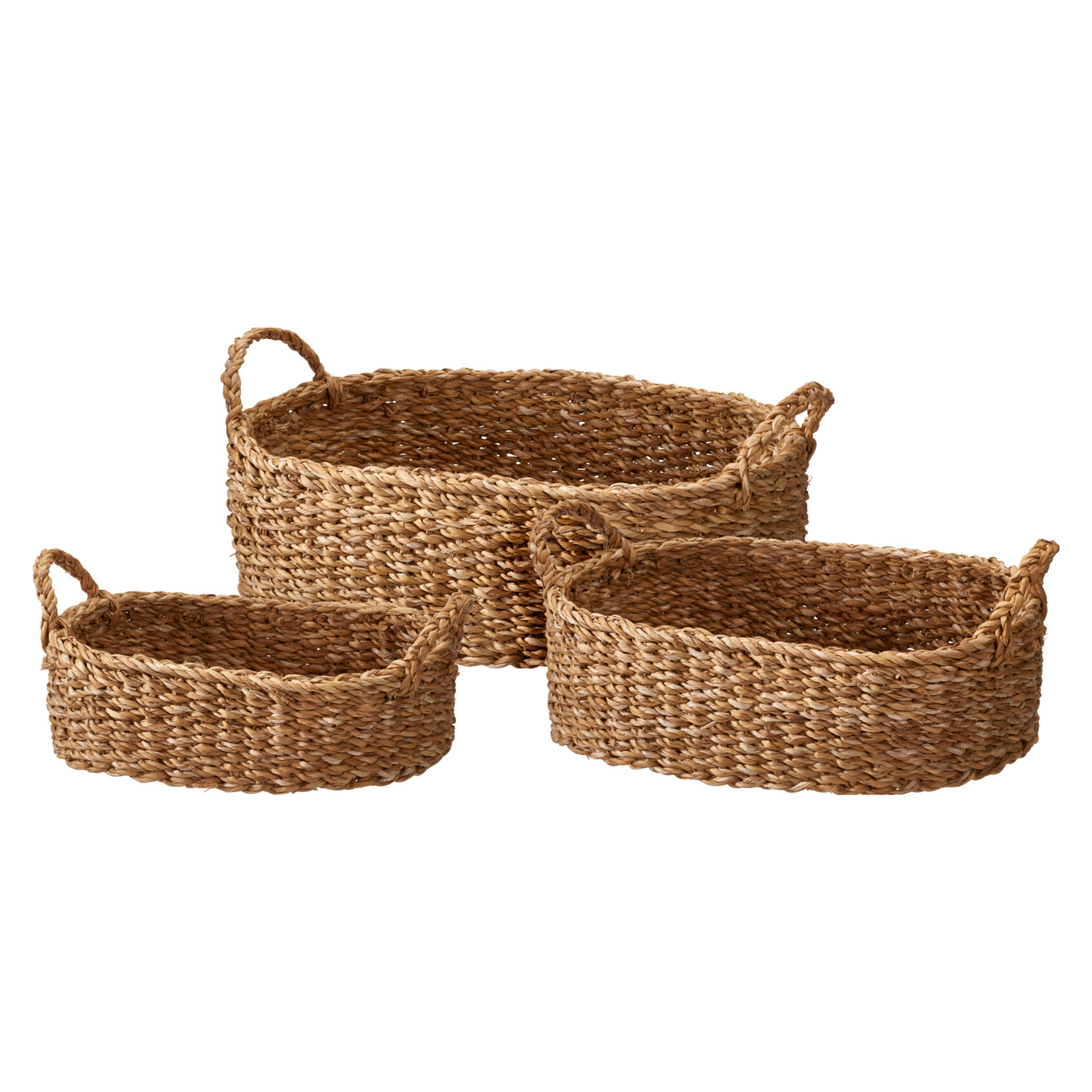 Aufbewahrungskorb Set oval 3-teilig braun