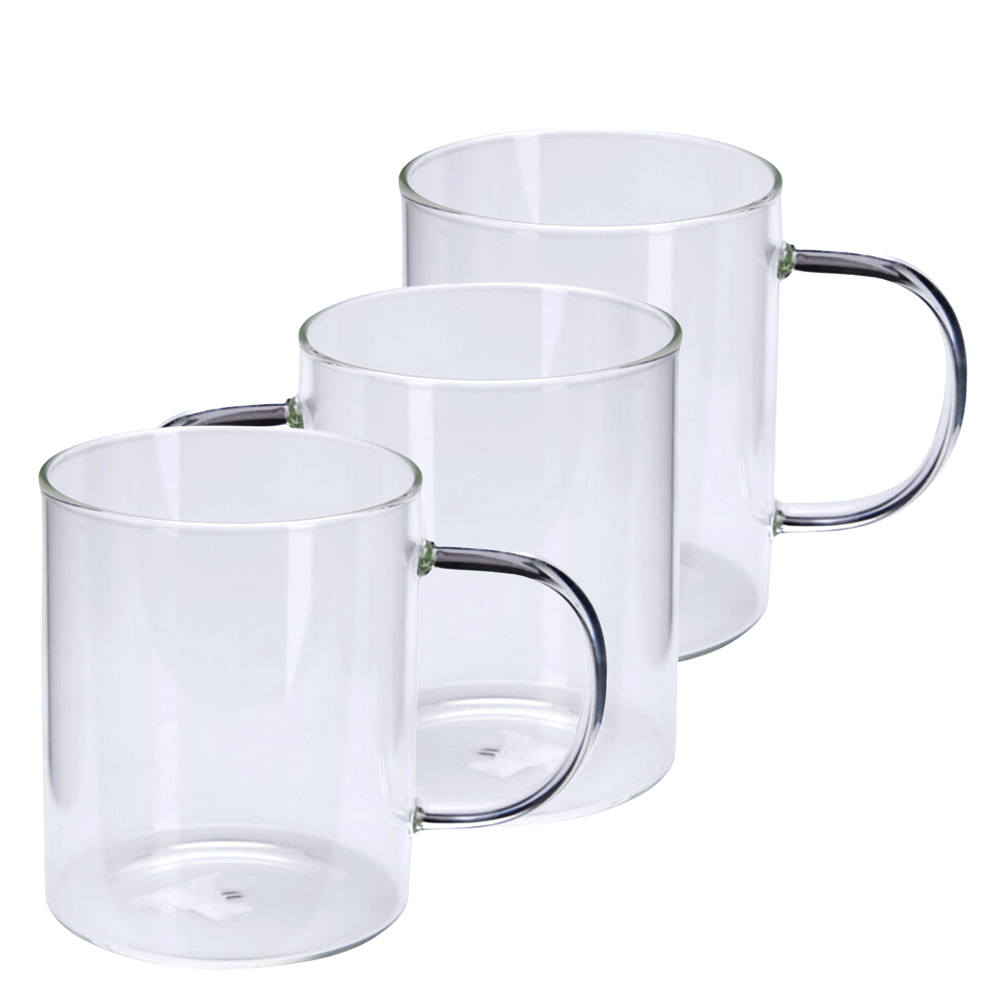 Kaffeeglas mit Henkel 3er Set 400 ml