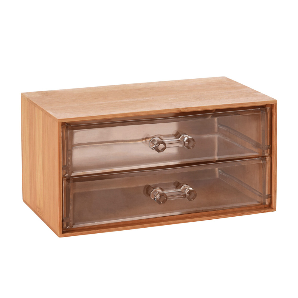 Kosmetik Organizer Bambus mit Schubladen