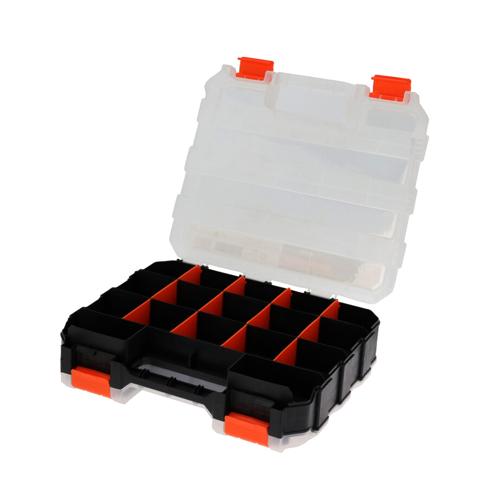 Sortimentskasten 32 x 27 x 8 cm schwarz/orange